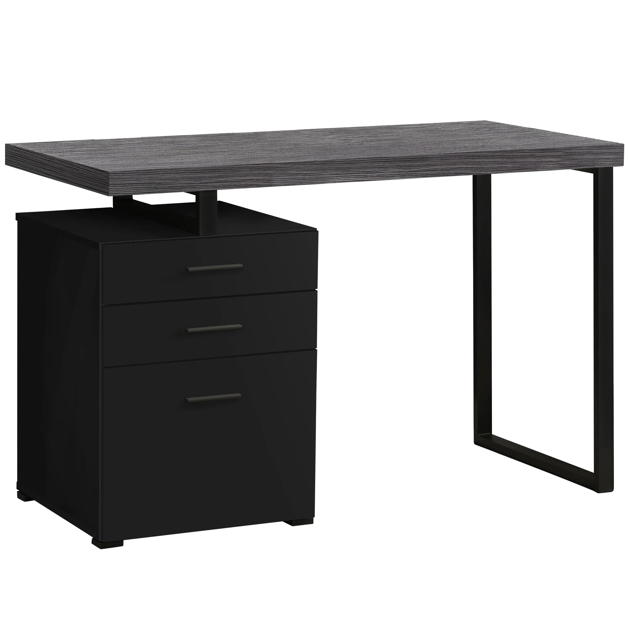 Brown Black Particle Board Hollow Core Metal Computer Desk By Homeroots - 333509 - Image 13