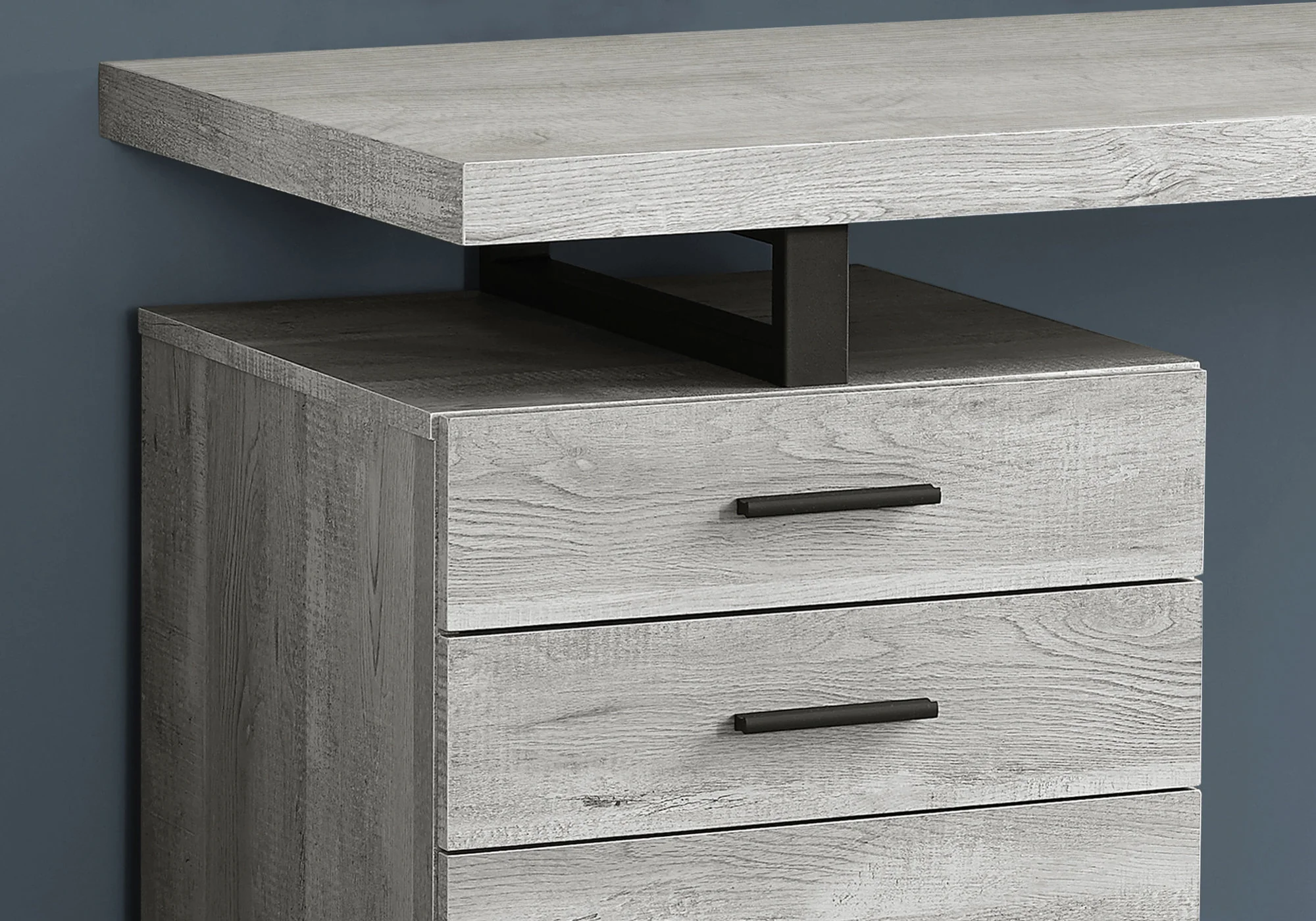 Brown Black Particle Board Hollow Core Metal Computer Desk By Homeroots - 333509 - Image 7