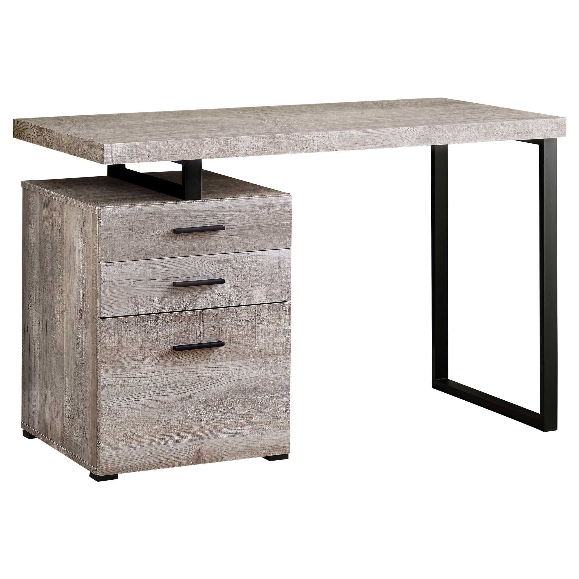 Brown Black Particle Board Hollow Core Metal Computer Desk By Homeroots - 333509 - Image 9