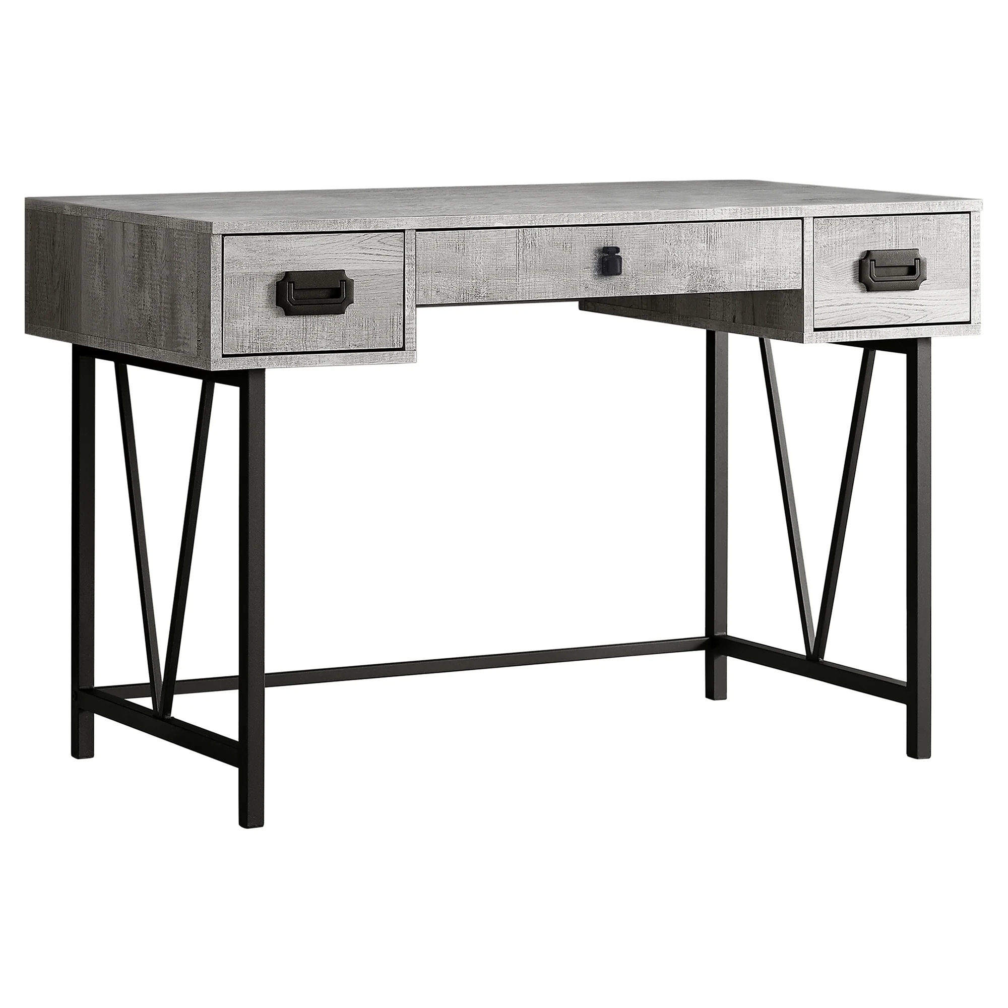 Brown Black Particle Board Hollow Core Metal Computer Desk By Homeroots - 333513 - Image 5