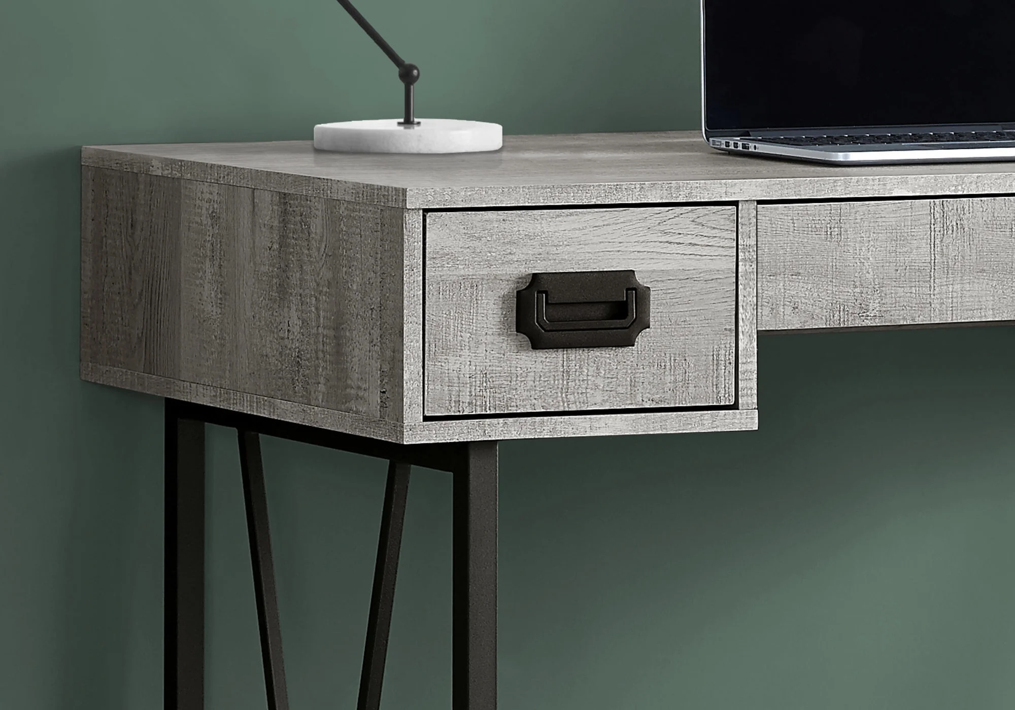Brown Black Particle Board Hollow Core Metal Computer Desk By Homeroots - 333513 - Image 6