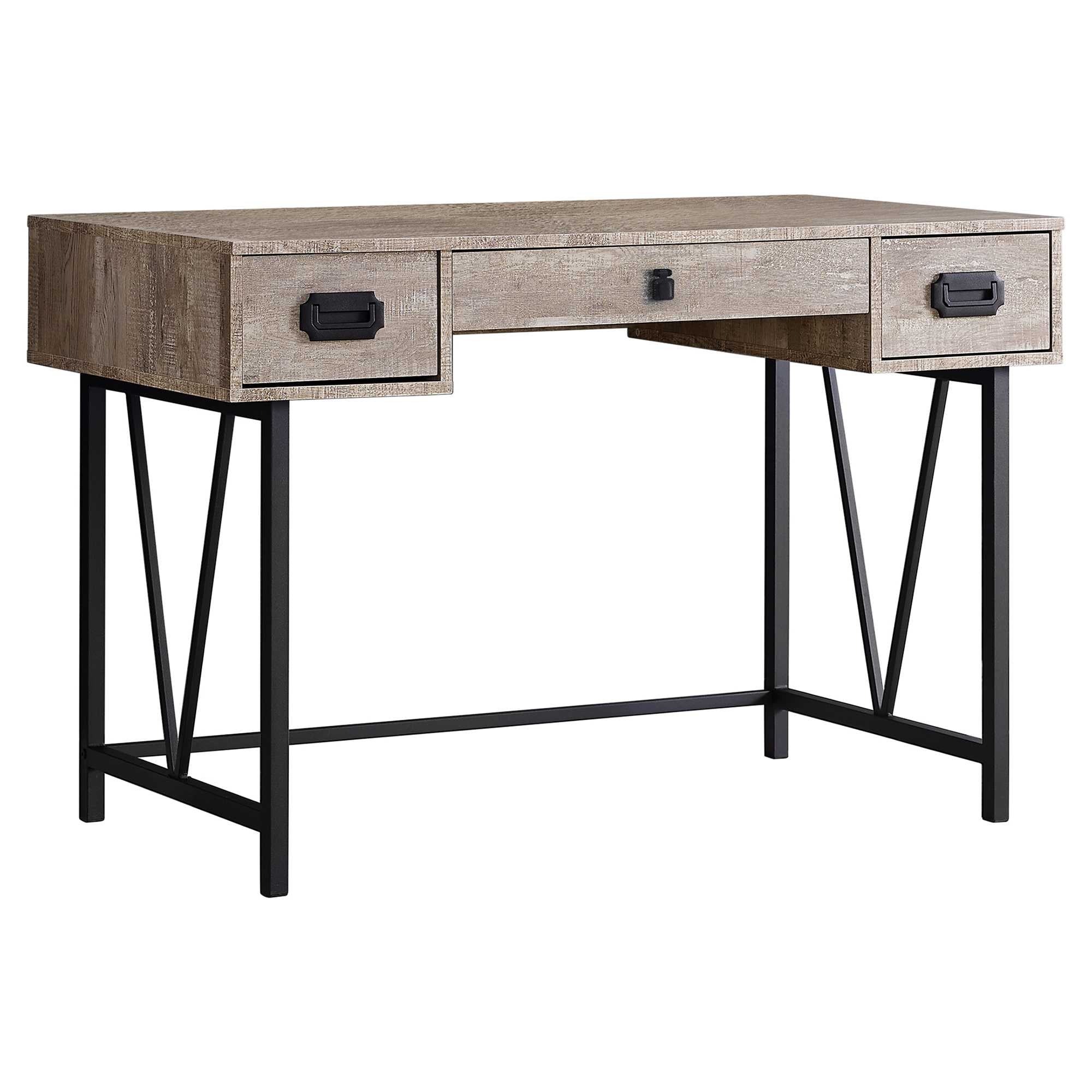 Brown Black Particle Board Hollow Core Metal Computer Desk By Homeroots - 333513 - Image 9