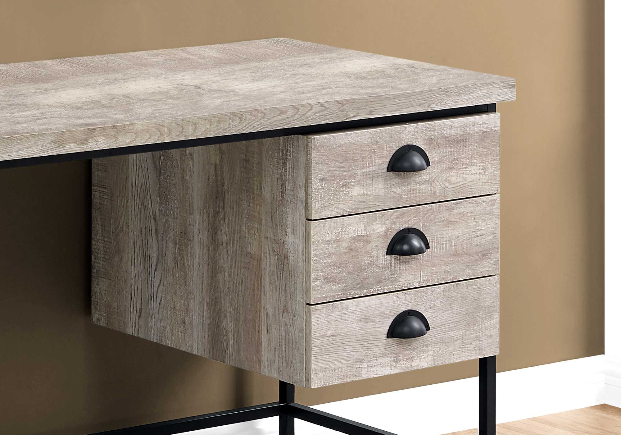 Brown Black Particle Board Hollow Core Metal Computer Desk By Homeroots - 333550 - Image 10