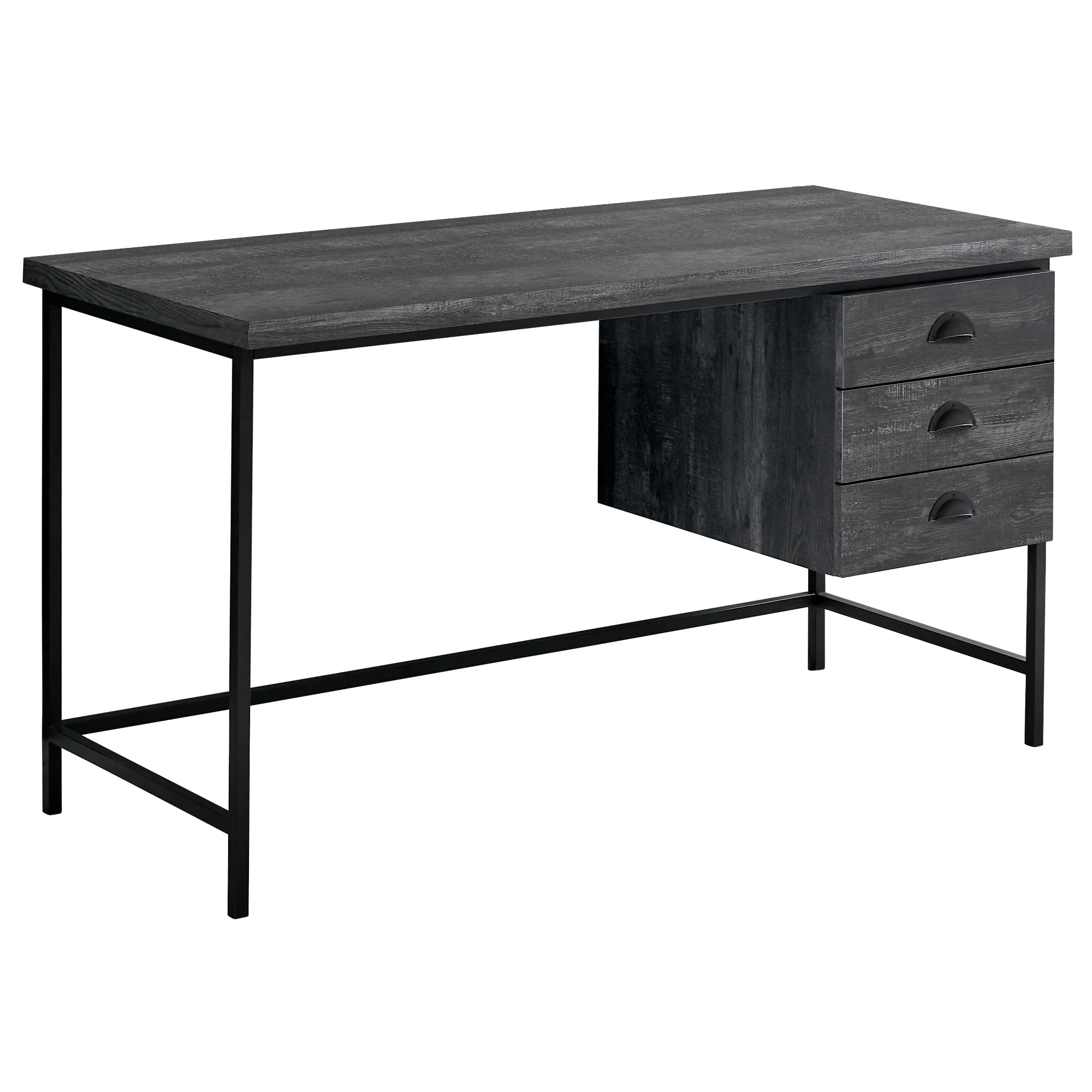 Brown Black Particle Board Hollow Core Metal Computer Desk By Homeroots - 333550 - Image 13