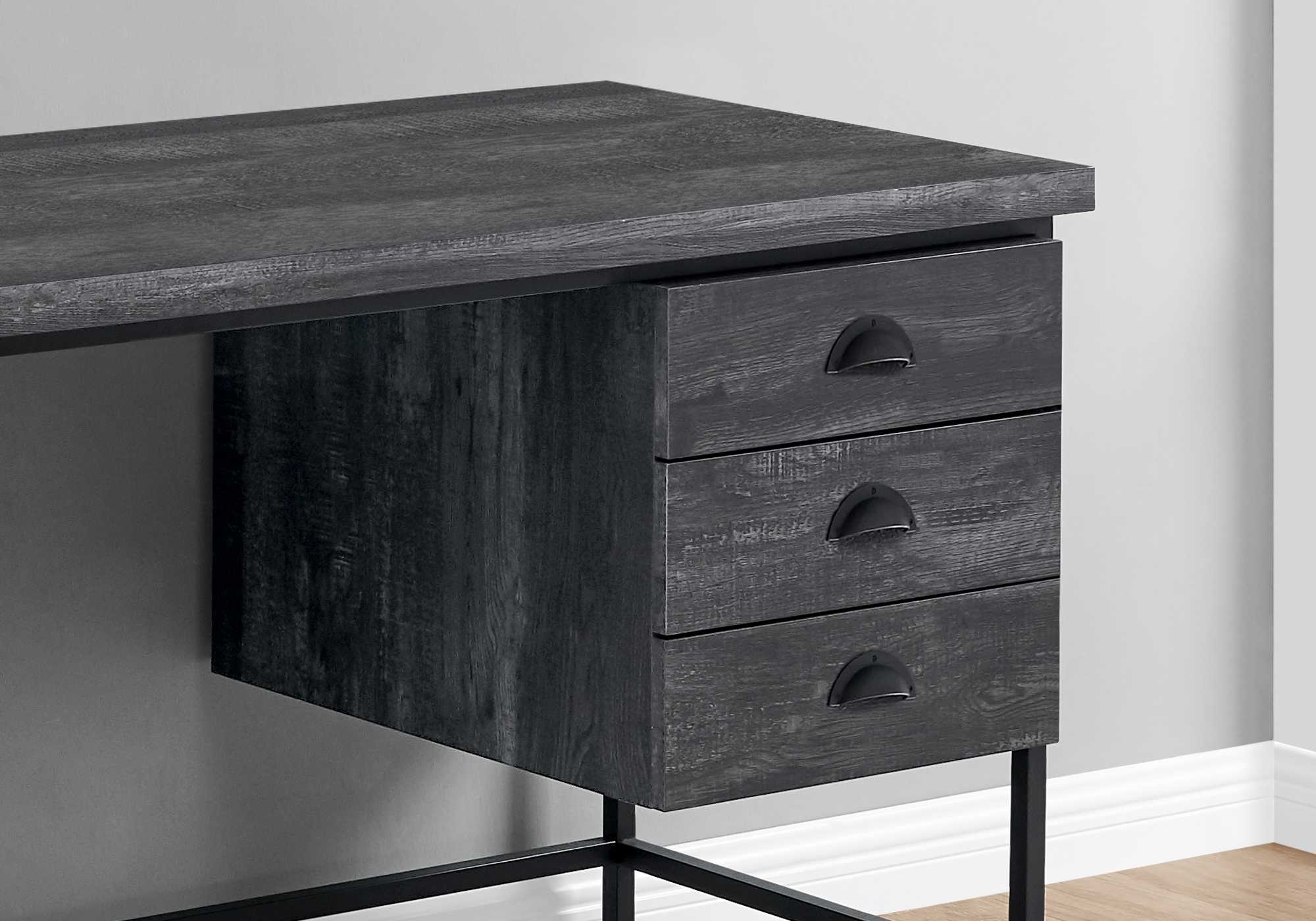 Brown Black Particle Board Hollow Core Metal Computer Desk By Homeroots - 333550 - Image 14