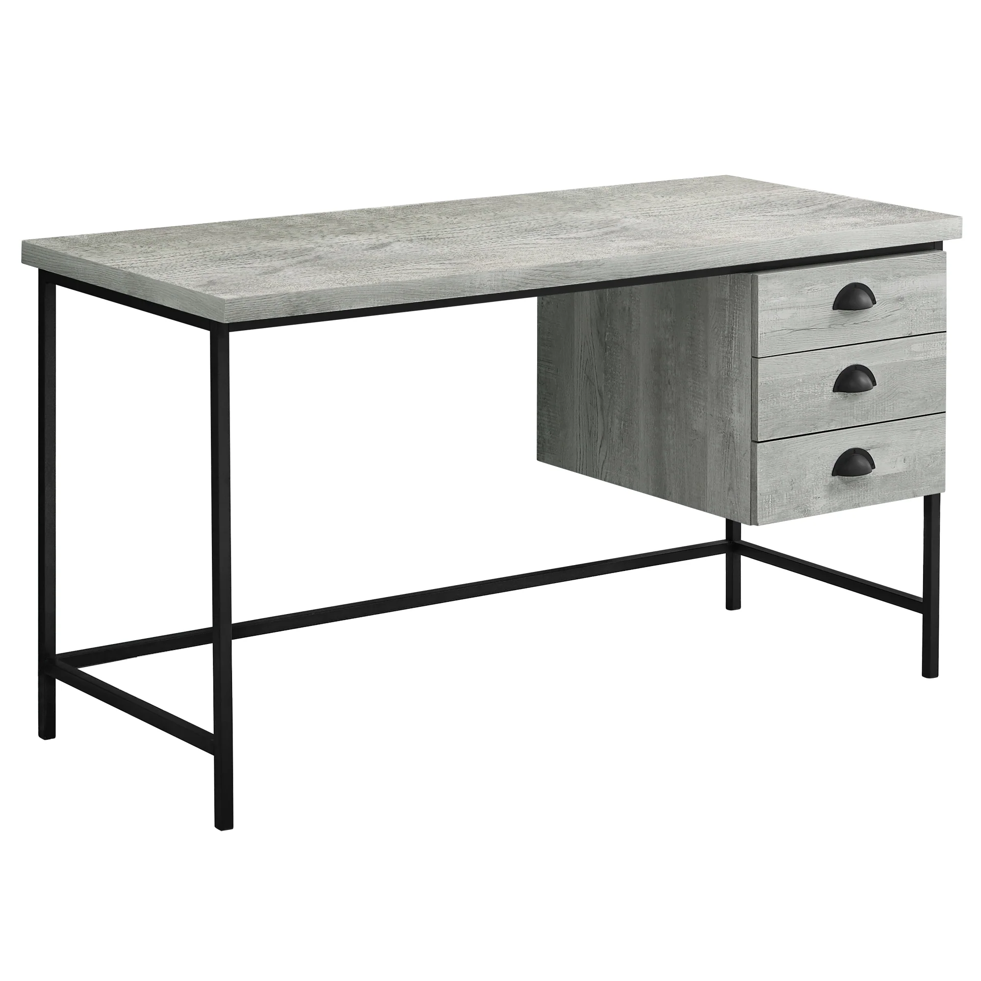 Brown Black Particle Board Hollow Core Metal Computer Desk By Homeroots - 333550 - Image 5