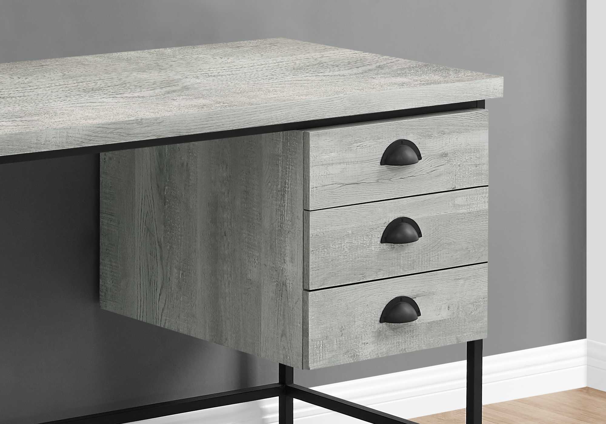 Brown Black Particle Board Hollow Core Metal Computer Desk By Homeroots - 333550 - Image 6