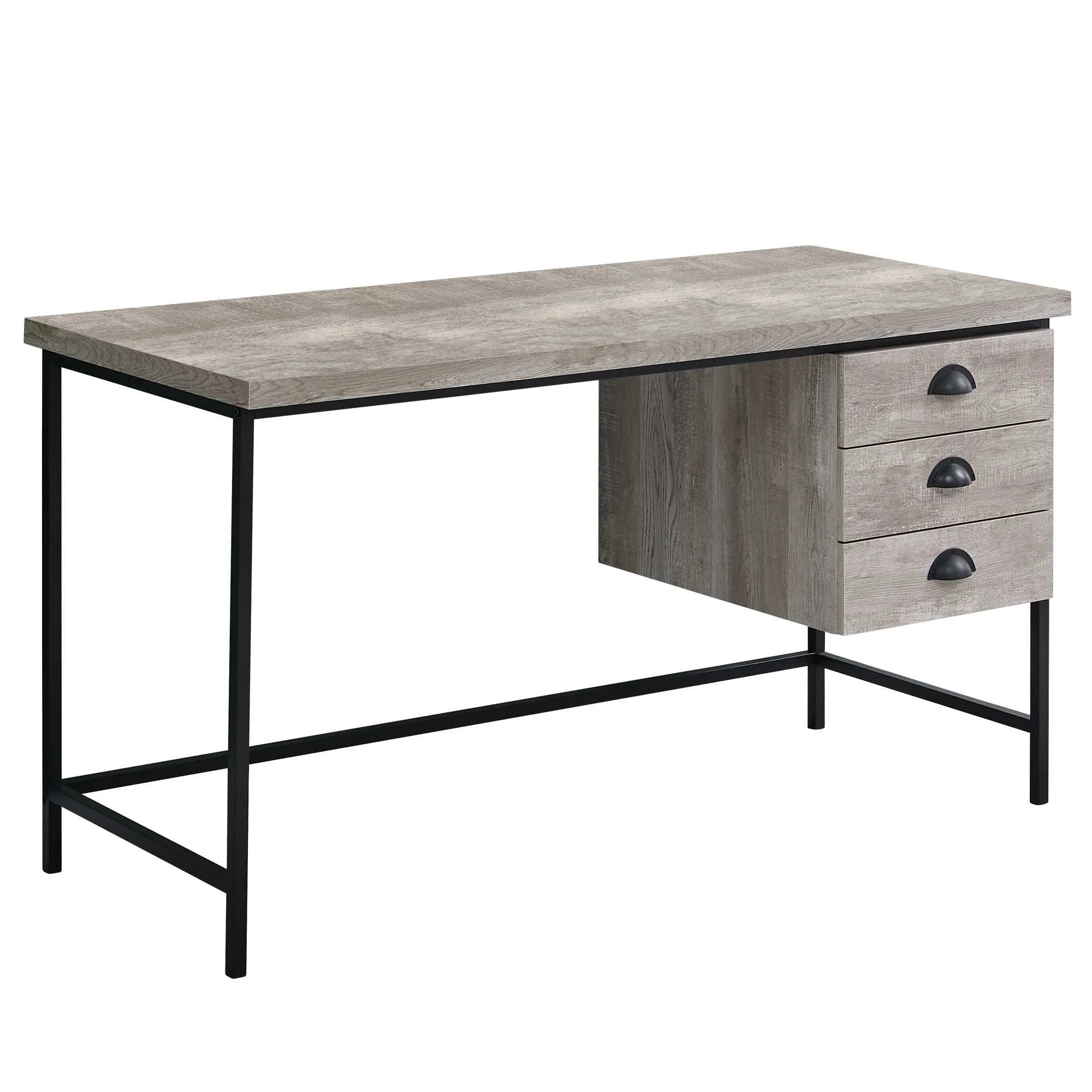 Brown Black Particle Board Hollow Core Metal Computer Desk By Homeroots - 333550 - Image 9