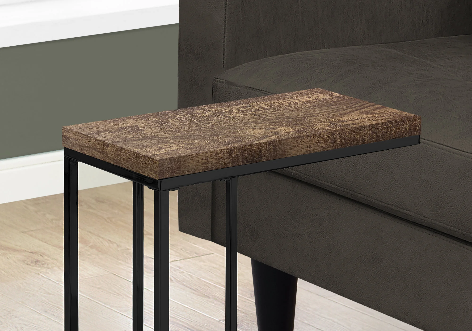 Brown Black Particle Board Metal Accent Table By Homeroots - Image 2