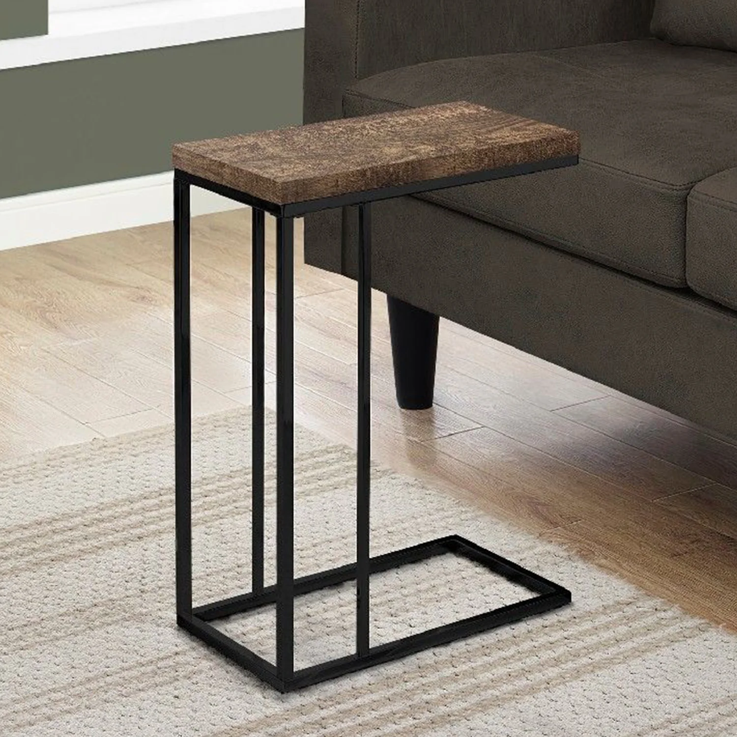 Brown Black Particle Board Metal Accent Table By Homeroots - Image 5
