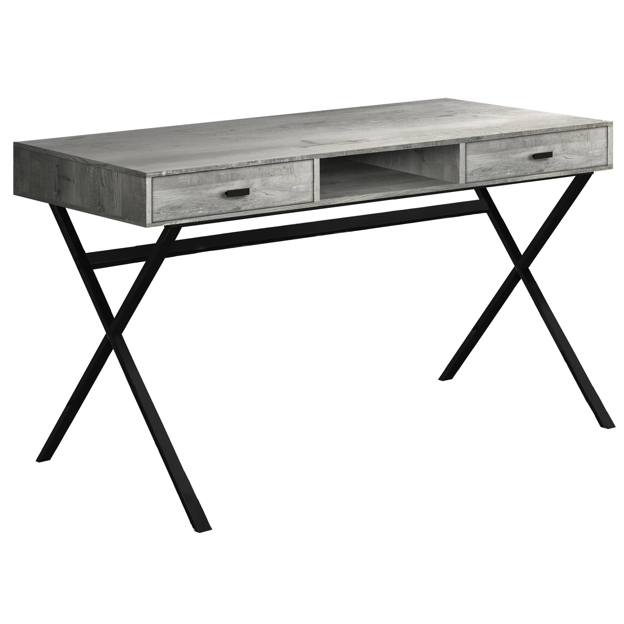 Brown Black Particle Board Metal Computer Desk By Homeroots - 333544 - Image 6