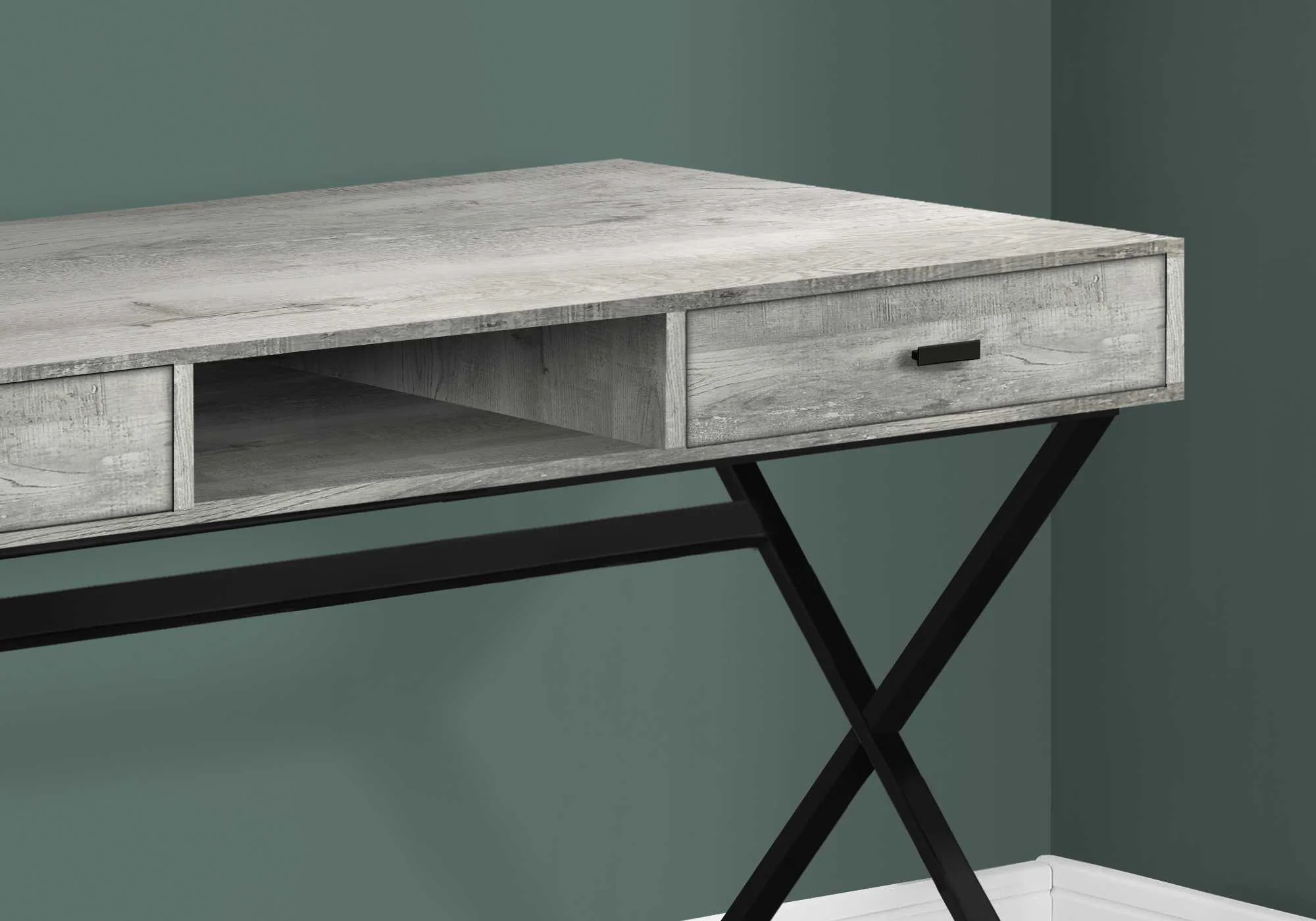Brown Black Particle Board Metal Computer Desk By Homeroots - 333544 - Image 7