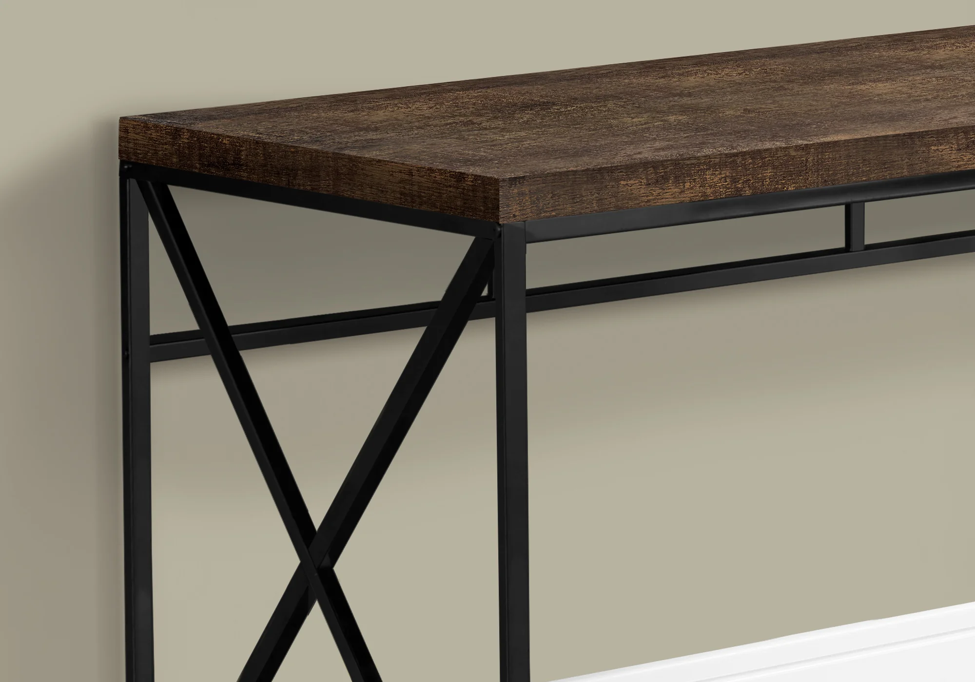 Brown Black Particle Board Metal Computer Desk By Homeroots - 333547 - Image 2