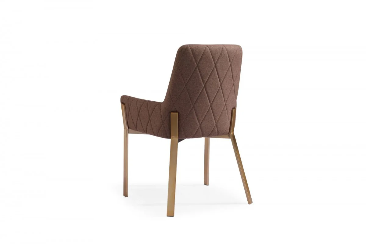 Brown Brass Dining Chair By Homeroots - Image 2