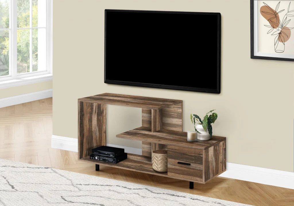 Brown Cabinet Enclosed Storage TV Stand By Homeroots - Image 4