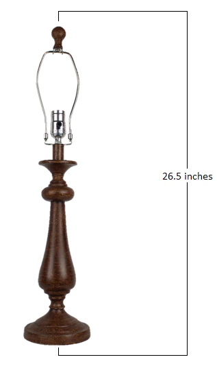 Brown Candlestick Lamp Base By Homeroots - Image 2