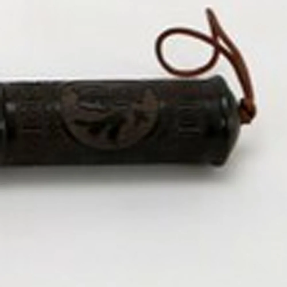 Brown Carved Scroll Wood Decorative Calligraphy Brush By Homeroots - Image 8