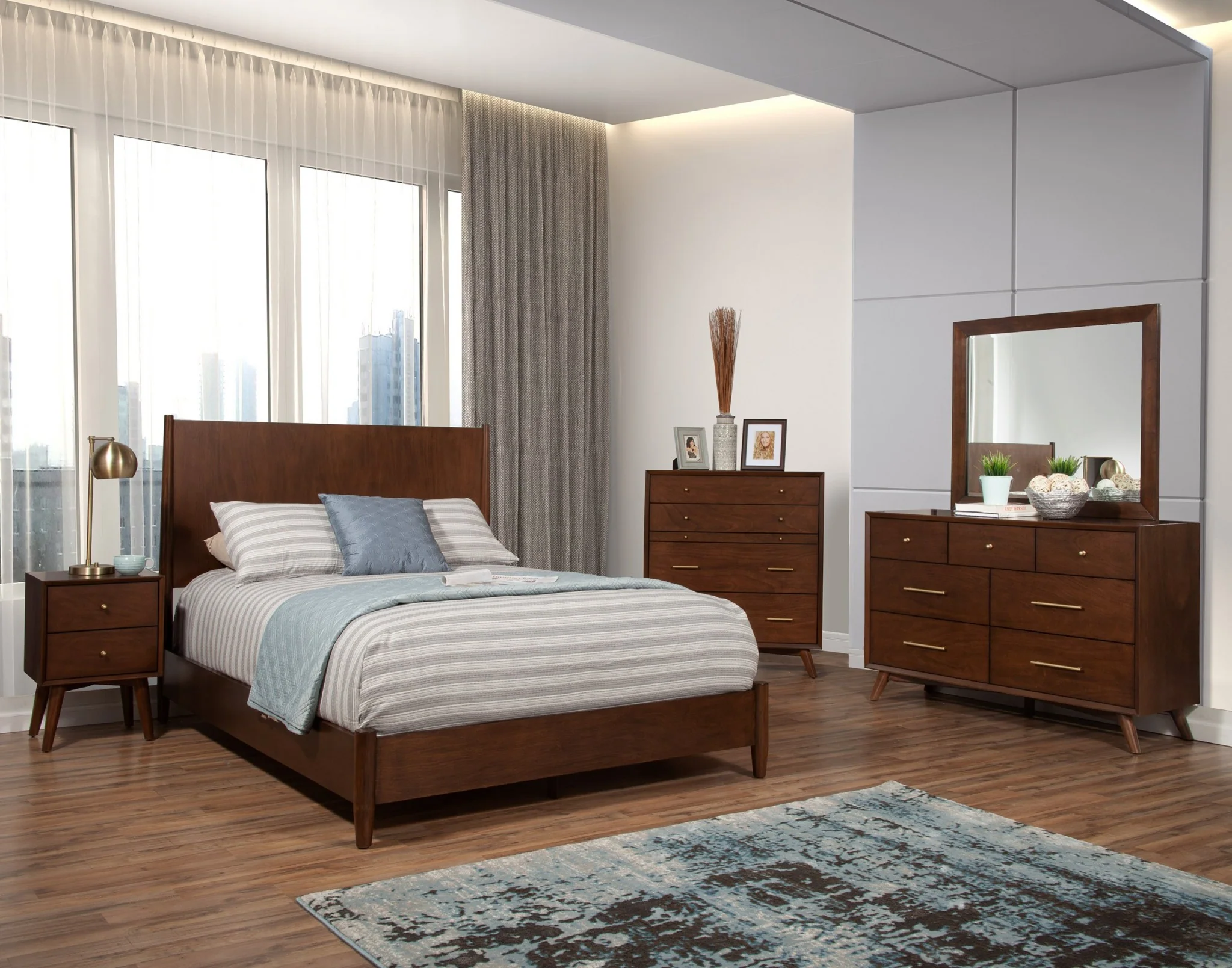 Brown Century Modern Wood 2 Drawer Nightstand By Homeroots - Image 12