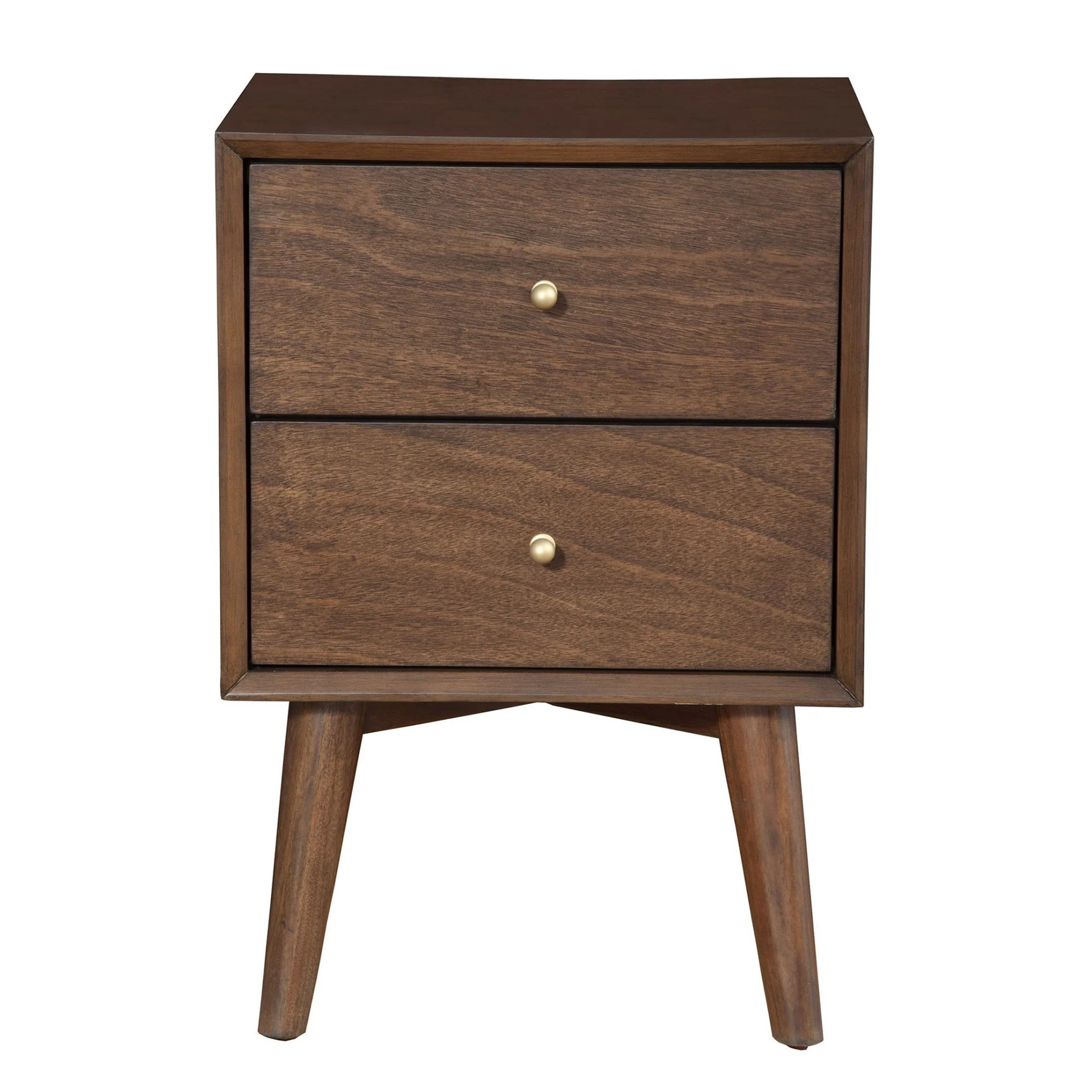 Brown Century Modern Wood 2 Drawer Nightstand By Homeroots - Image 13