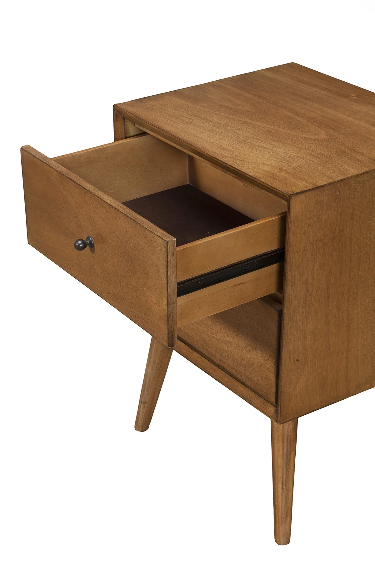 Brown Century Modern Wood 2 Drawer Nightstand By Homeroots - Image 3
