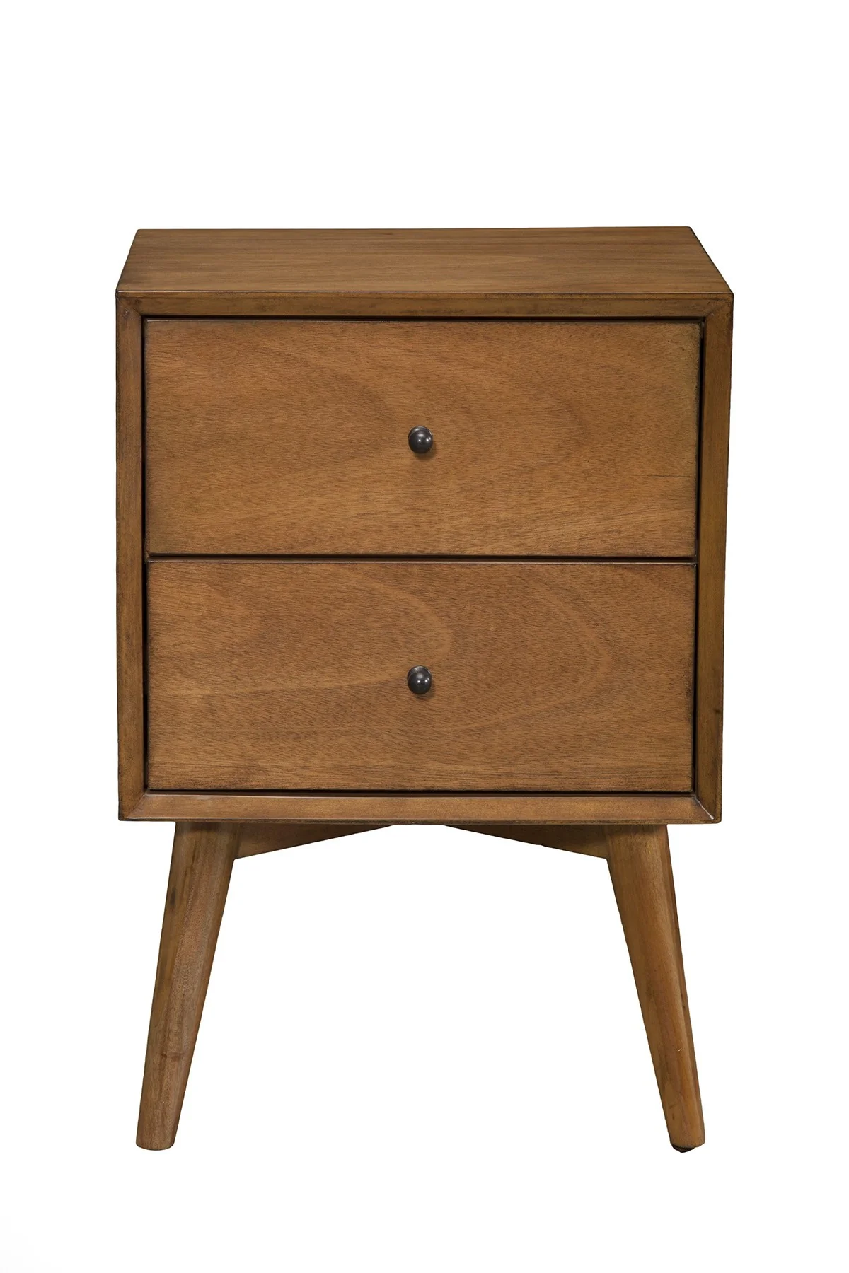 Brown Century Modern Wood 2 Drawer Nightstand By Homeroots - Image 4