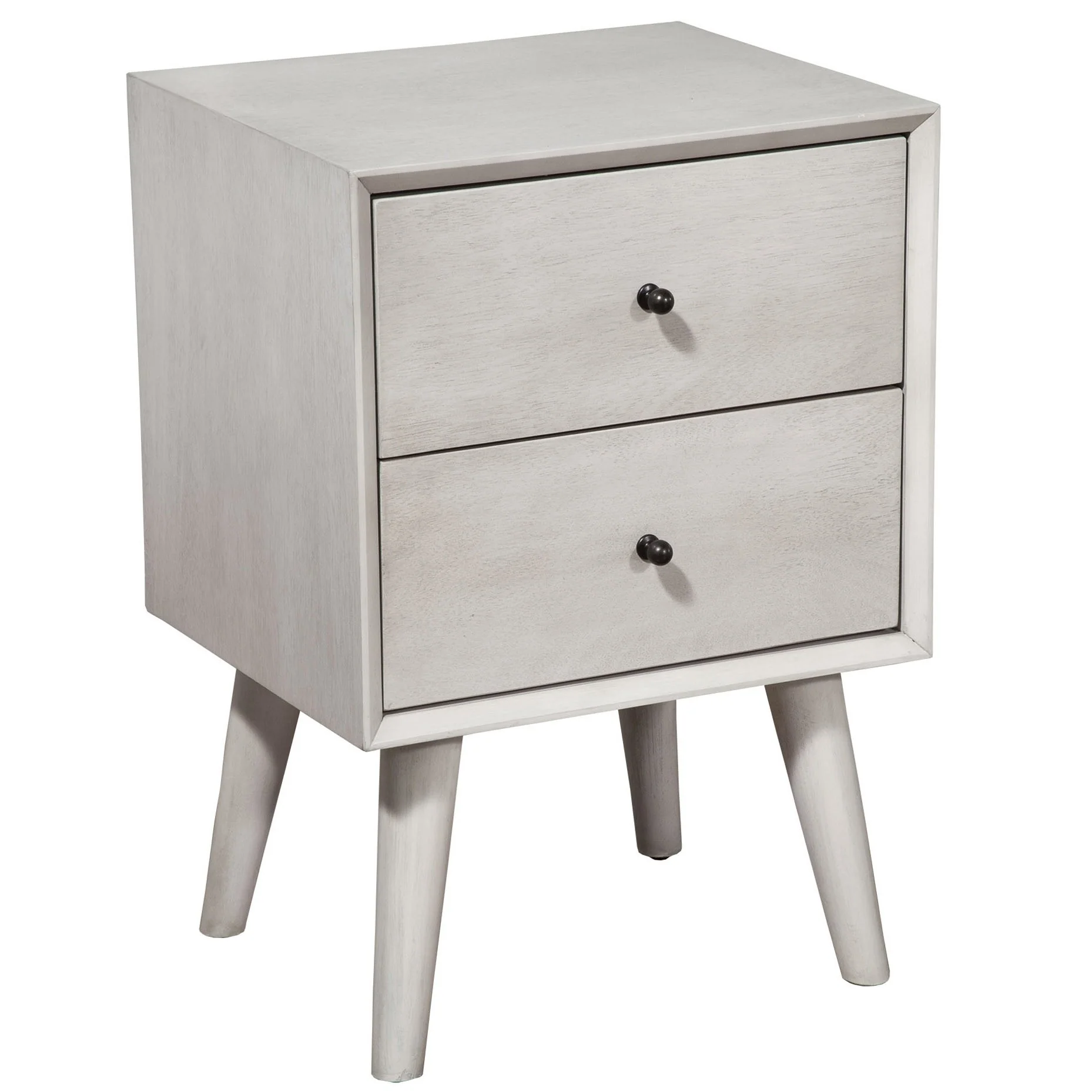 Brown Century Modern Wood 2 Drawer Nightstand By Homeroots - Image 5