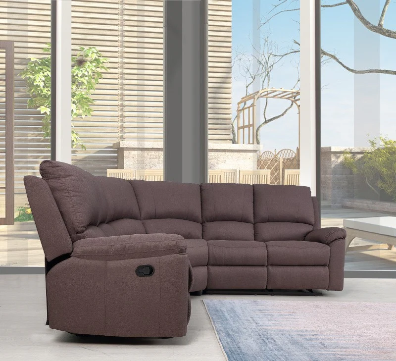 Brown Chenille Reclining Sectional By Homeroots - Image 4