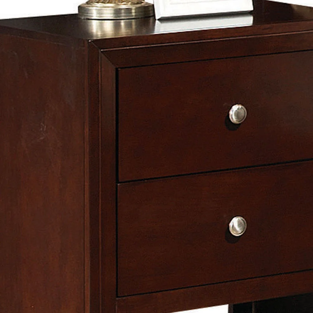 Brown Cherry Wooden Nightstand By Homeroots - Image 2