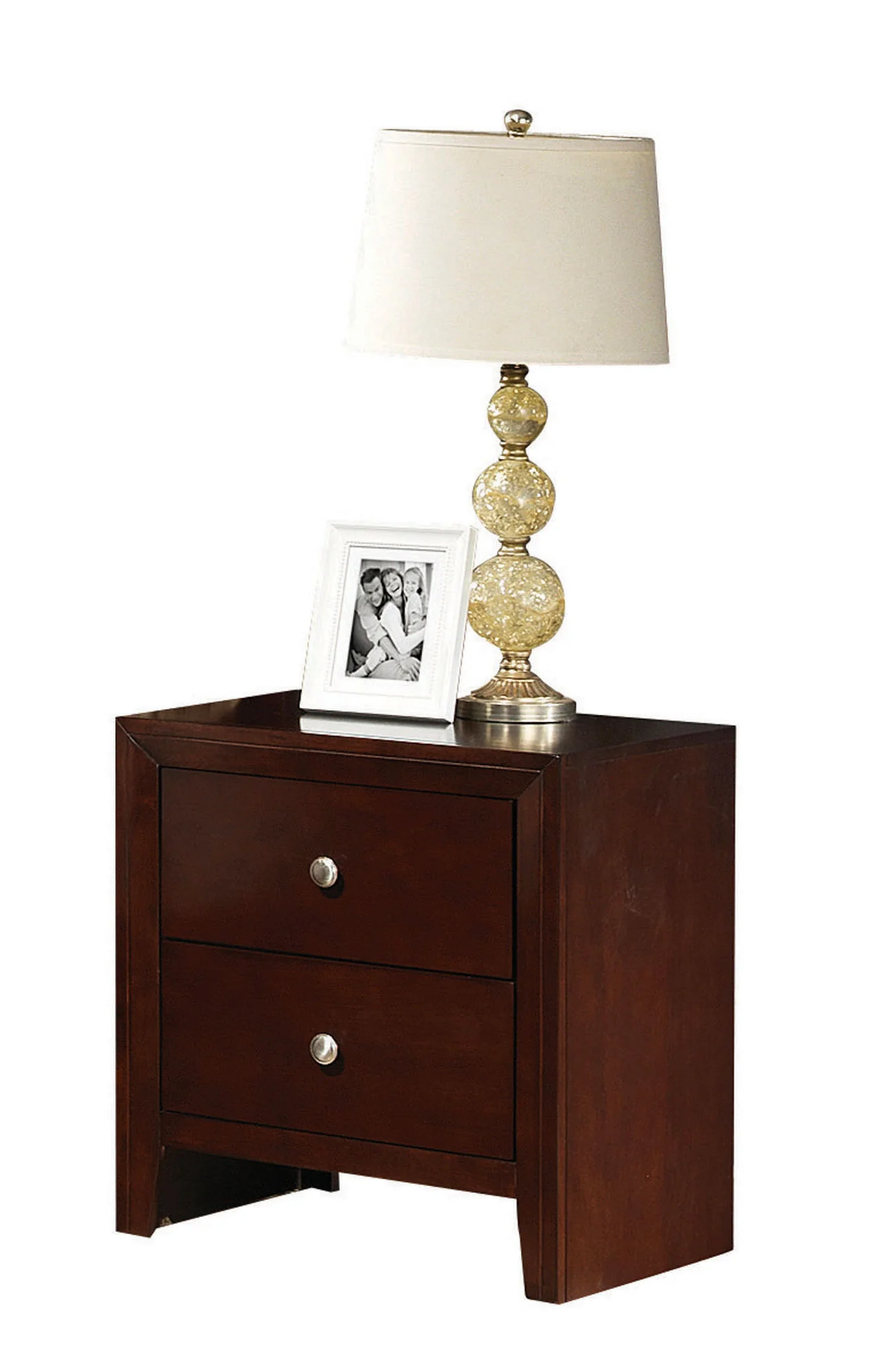 Brown Cherry Wooden Nightstand By Homeroots - Image 4