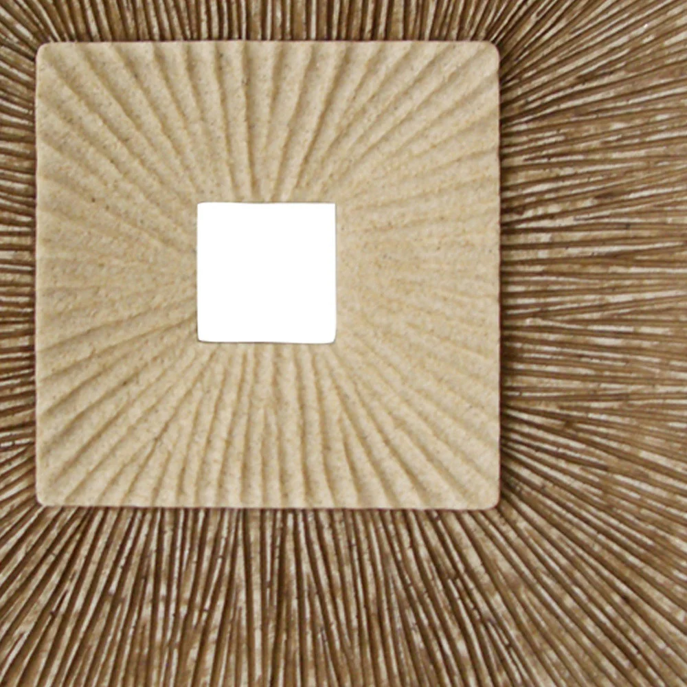 Brown Concave Square Double Layer Ribbed Wall Plaque By Homeroots - 274778 - Image 5
