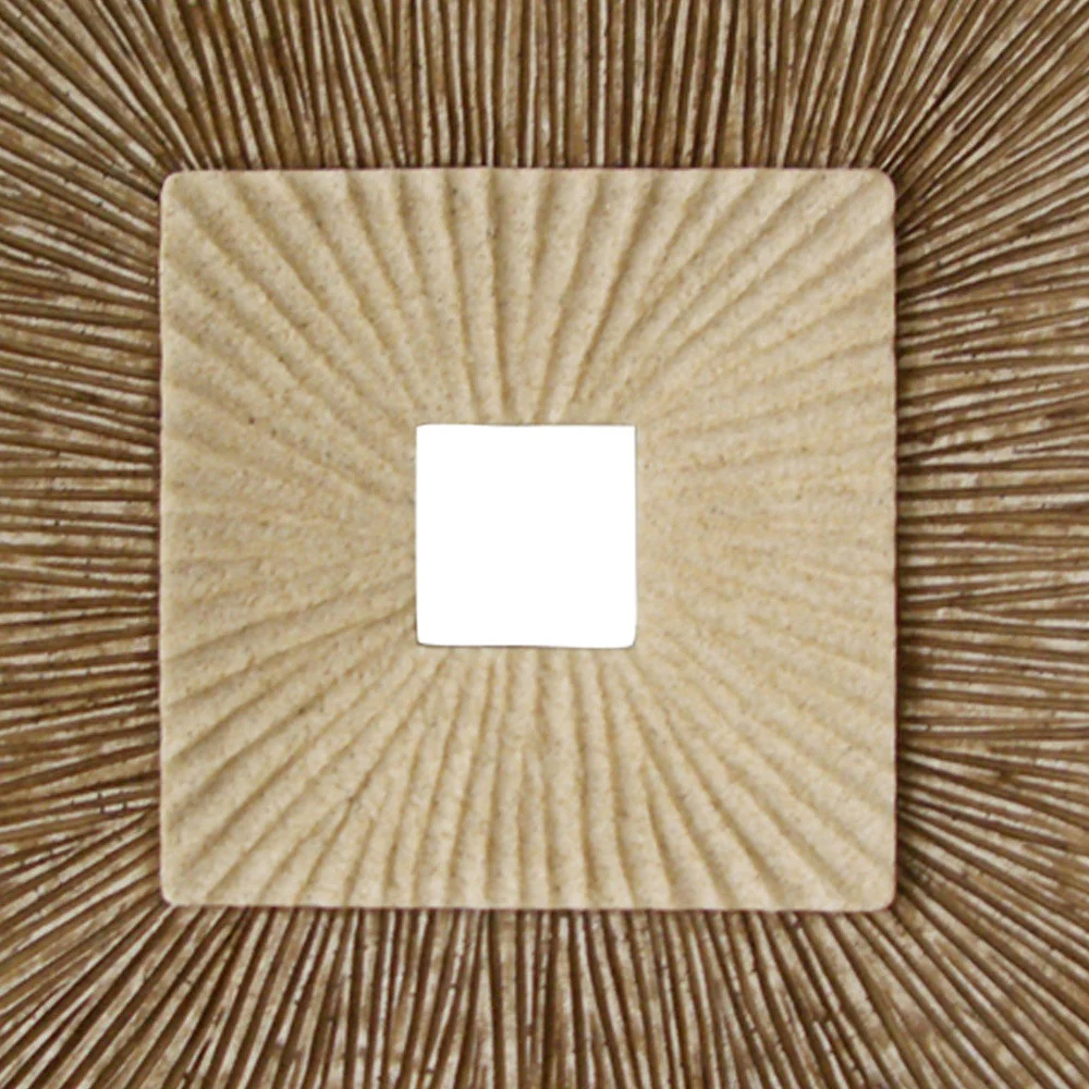 Brown Concave Square Double Layer Ribbed Wall Plaque By Homeroots - 274779 - Image 5