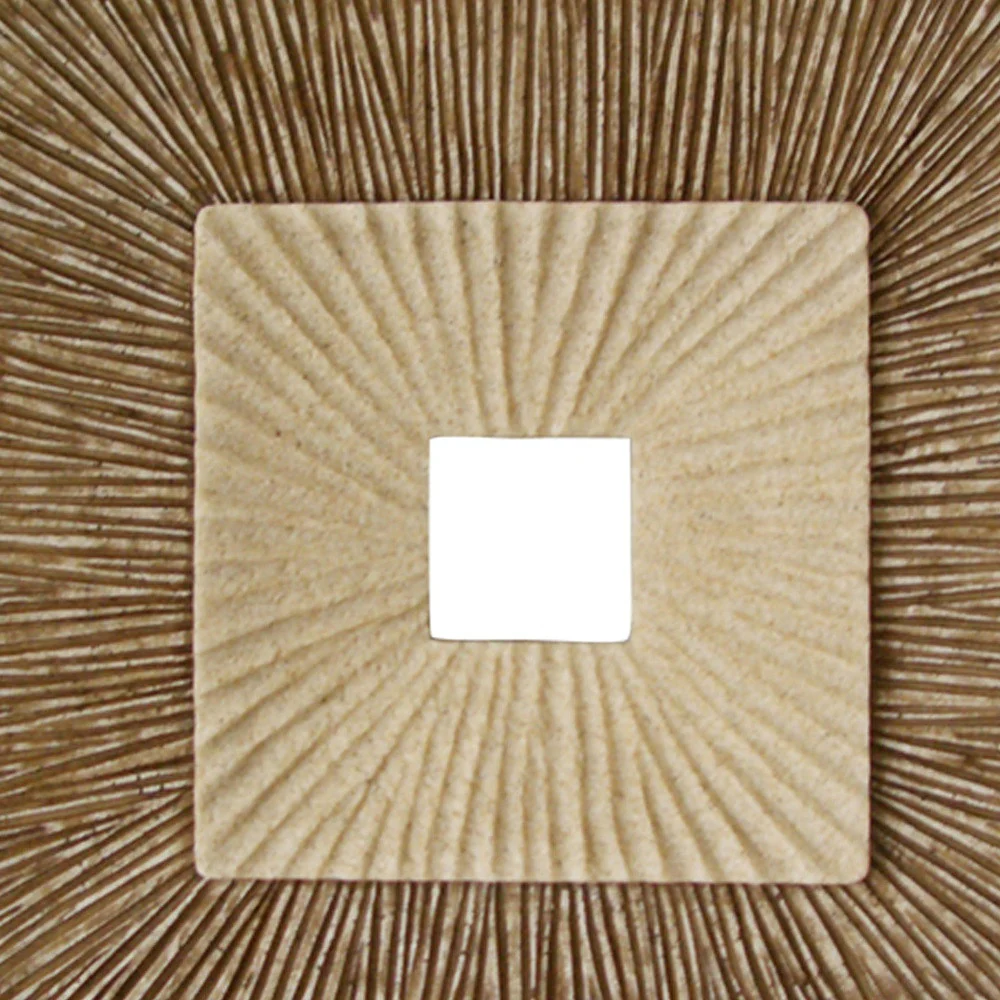 Brown Concave Square Double Layer Ribbed Wall Plaque Set of 2 By Homeroots - Image 5