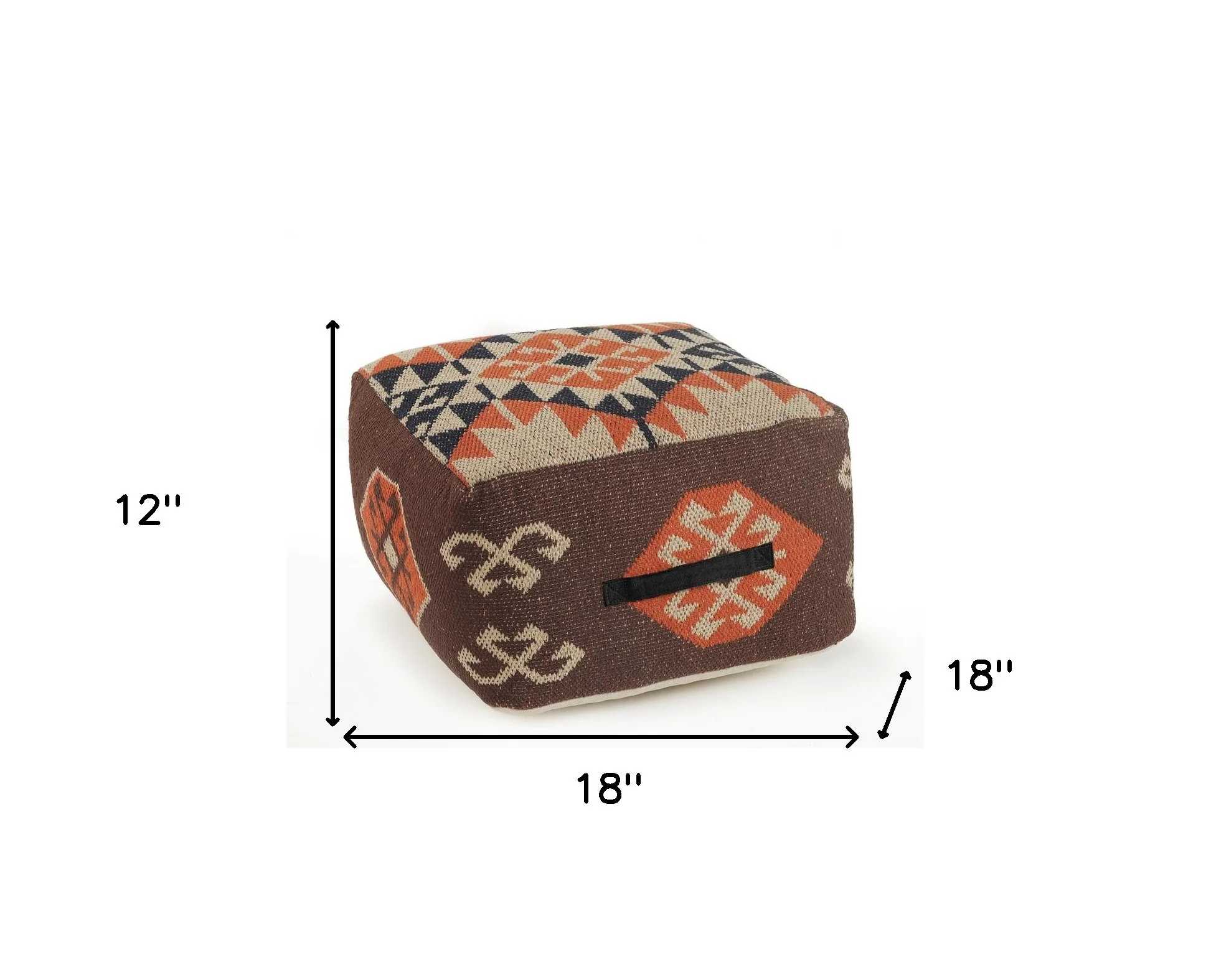 Brown Cotton Blend Ottoman By Homeroots - Image 6