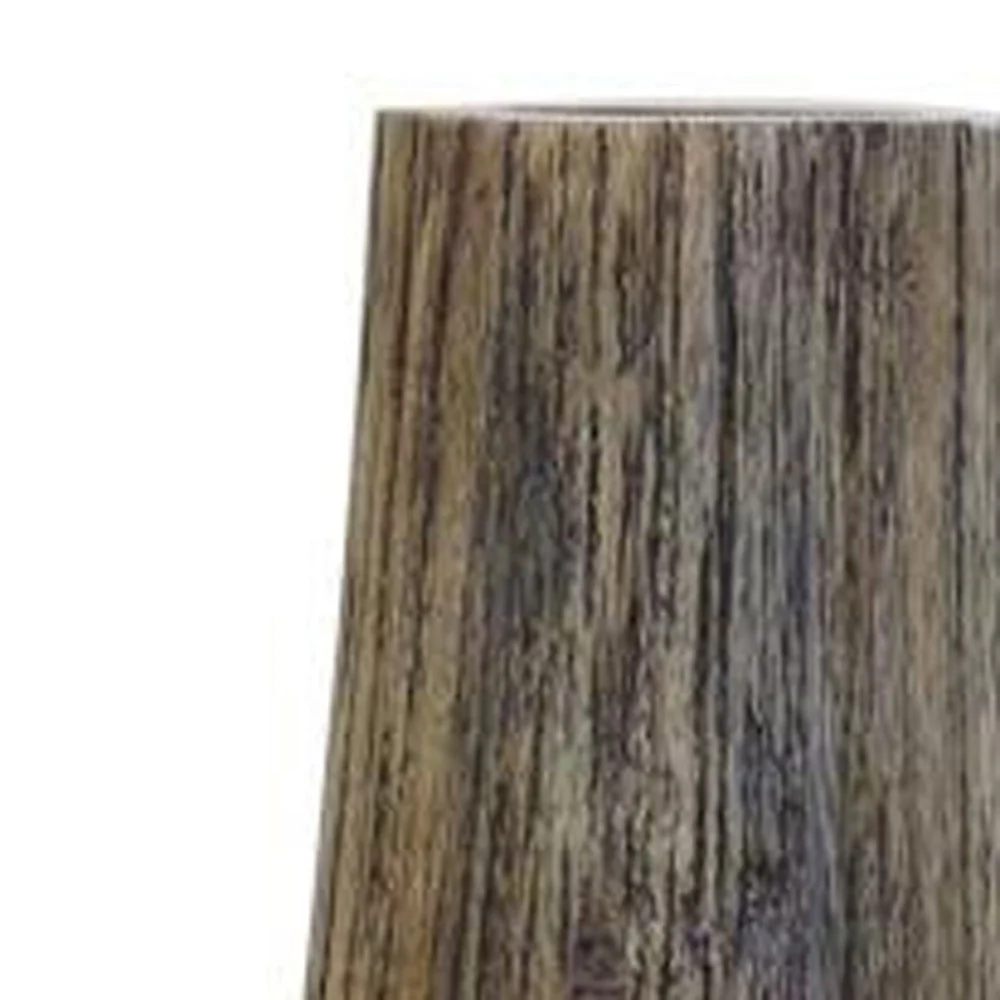 Brown Cylinder Wood Floor Vase By Homeroots - Image 4