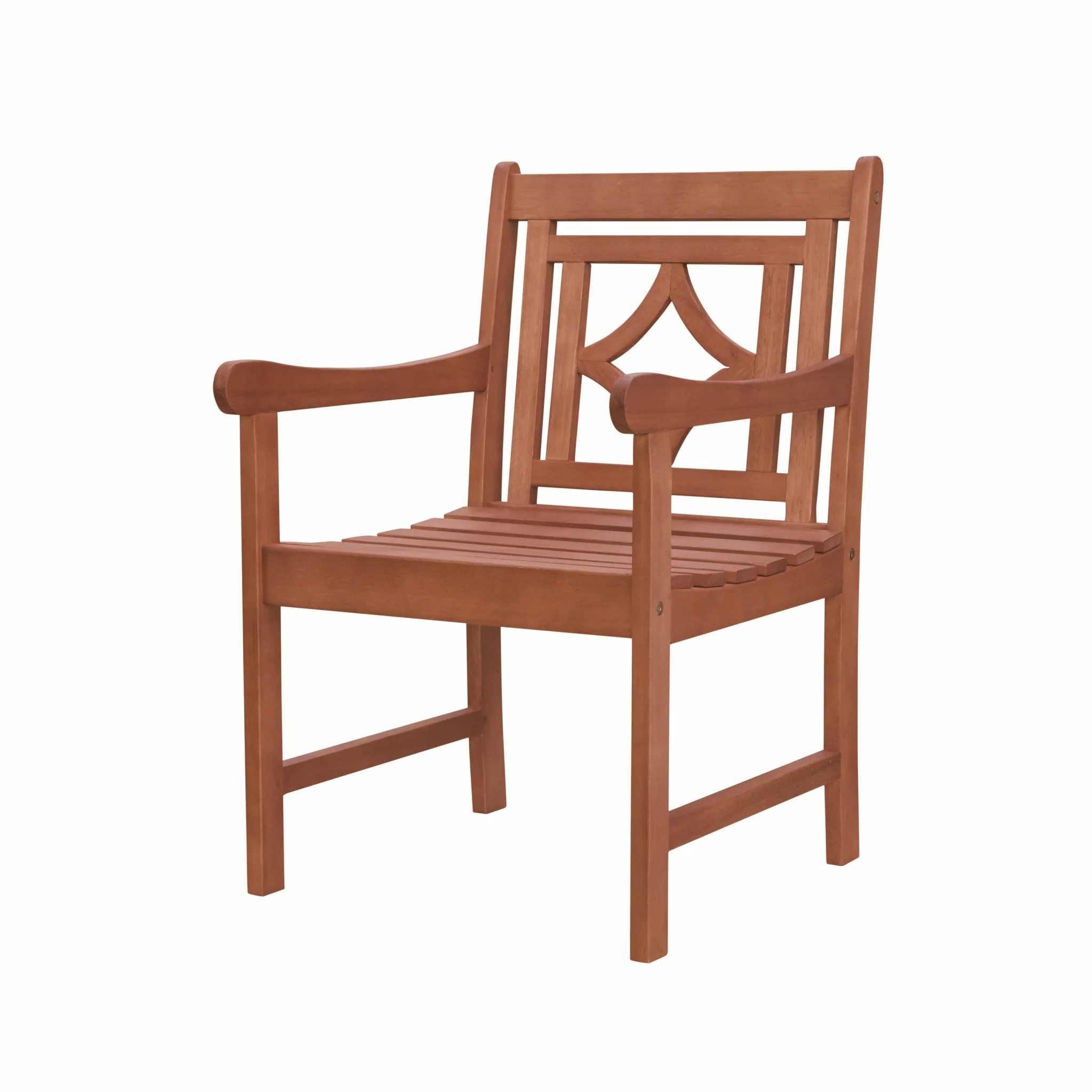 Brown Dining Armchair with Decorative Back By Homeroots - Image 2