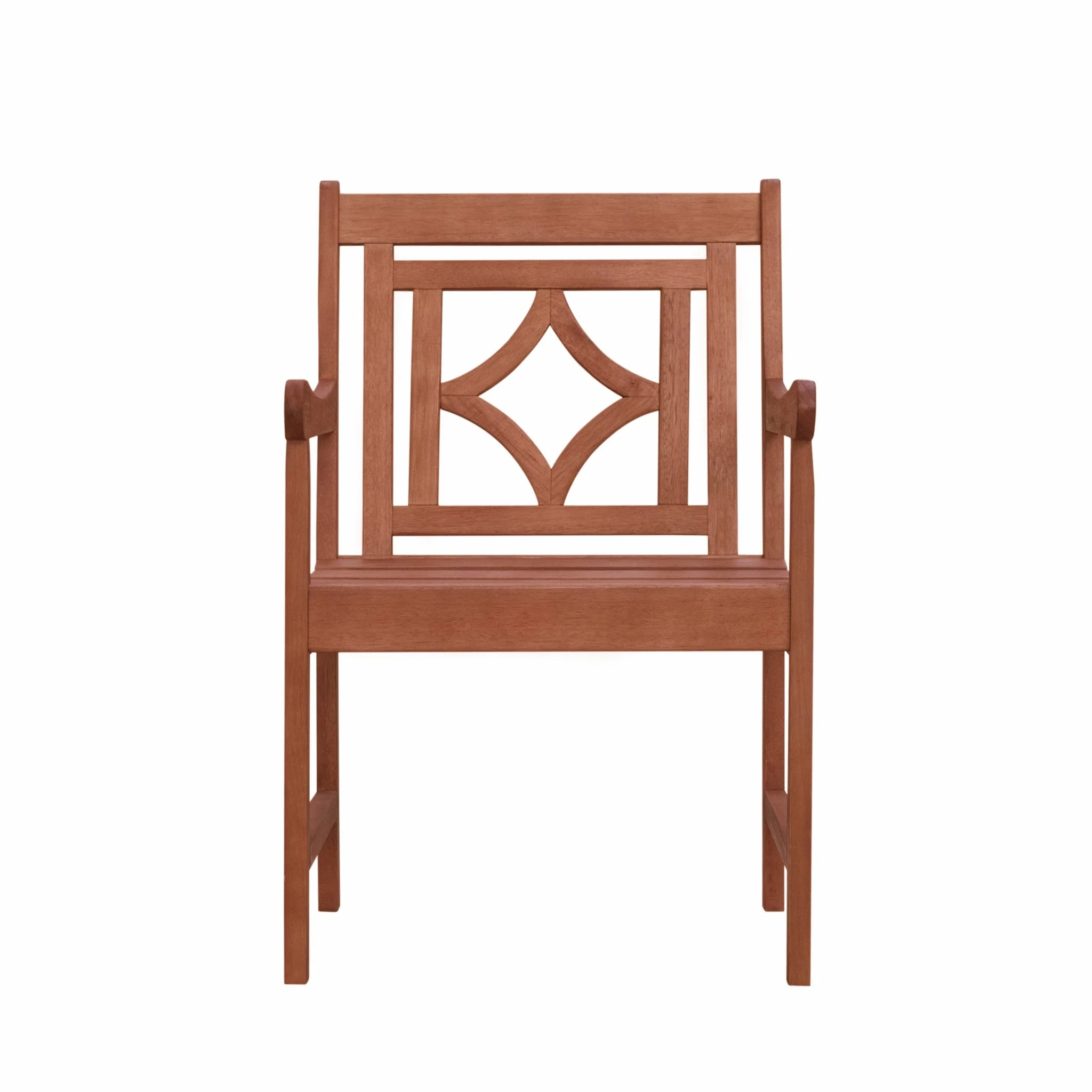 Brown Dining Armchair with Decorative Back By Homeroots - Image 3