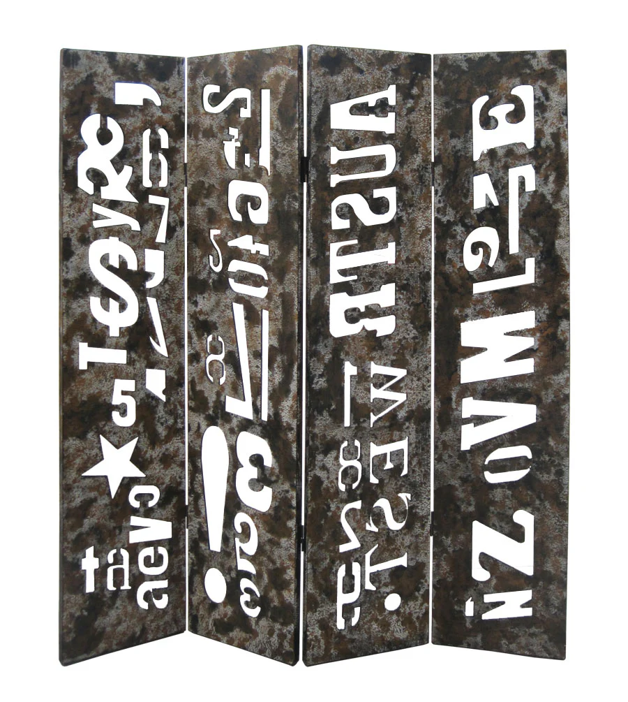 Brown Distressed Wooden Screen By Homeroots - Image 2