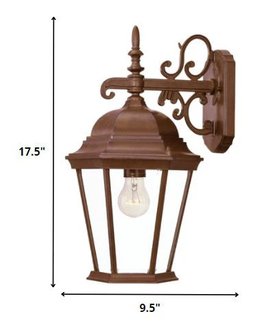 Brown Domed Hanging Lantern Wall Light By Homeroots - Image 2