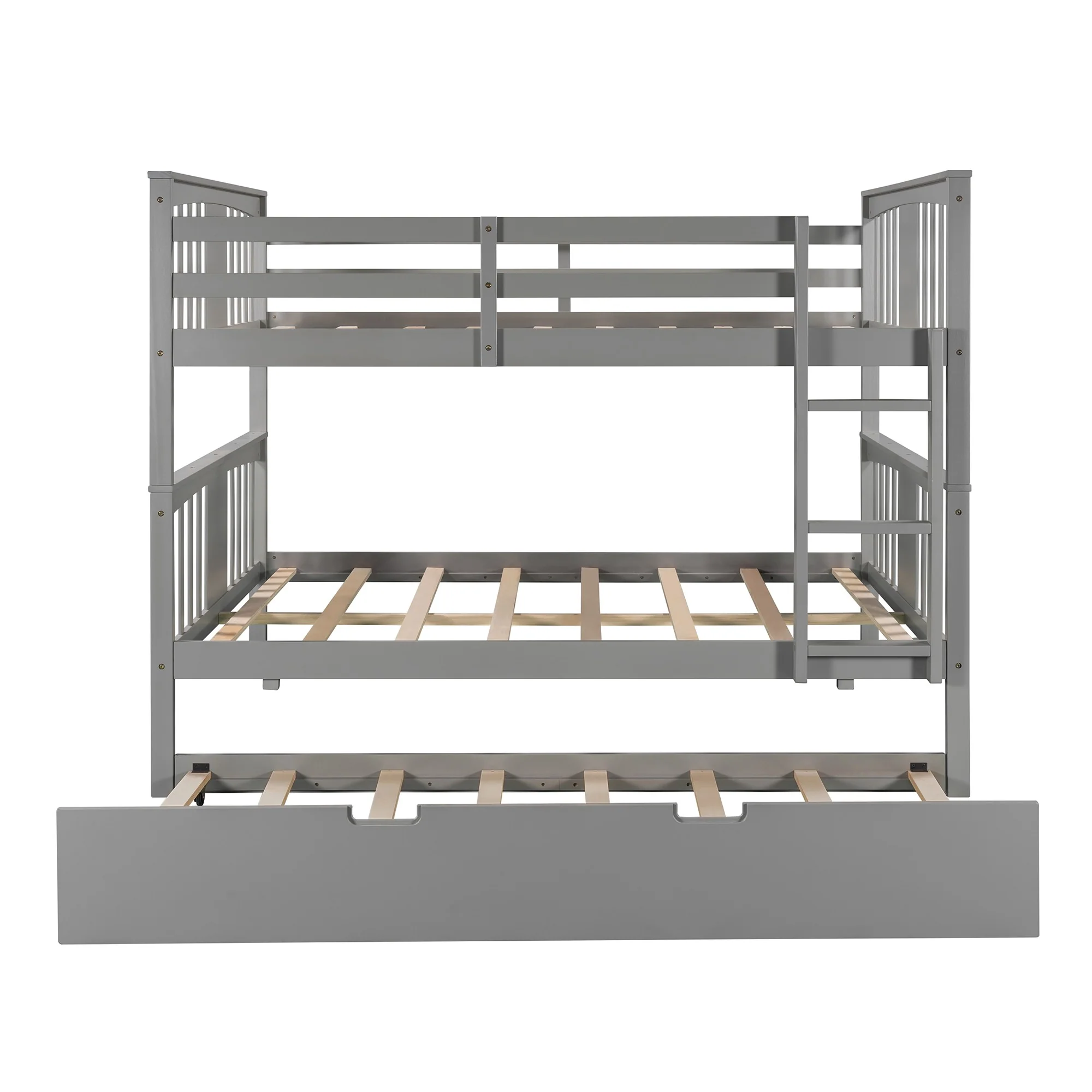 Brown Double Full Size Over Twin Trundle Bunk Bed By Homeroots - Image 14