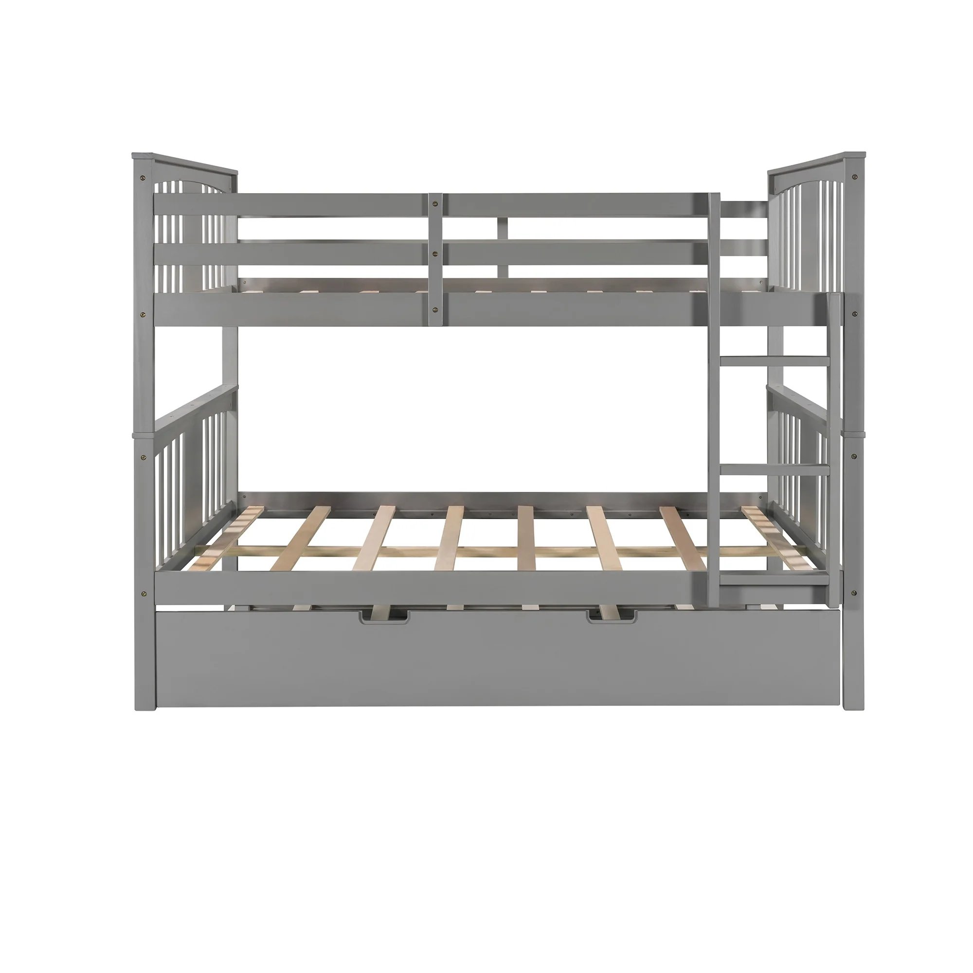 Brown Double Full Size Over Twin Trundle Bunk Bed By Homeroots - Image 17