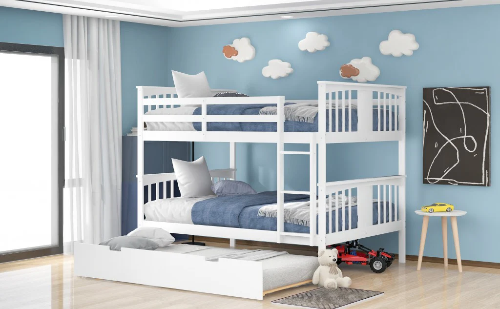 Brown Double Full Size Over Twin Trundle Bunk Bed By Homeroots - Image 21