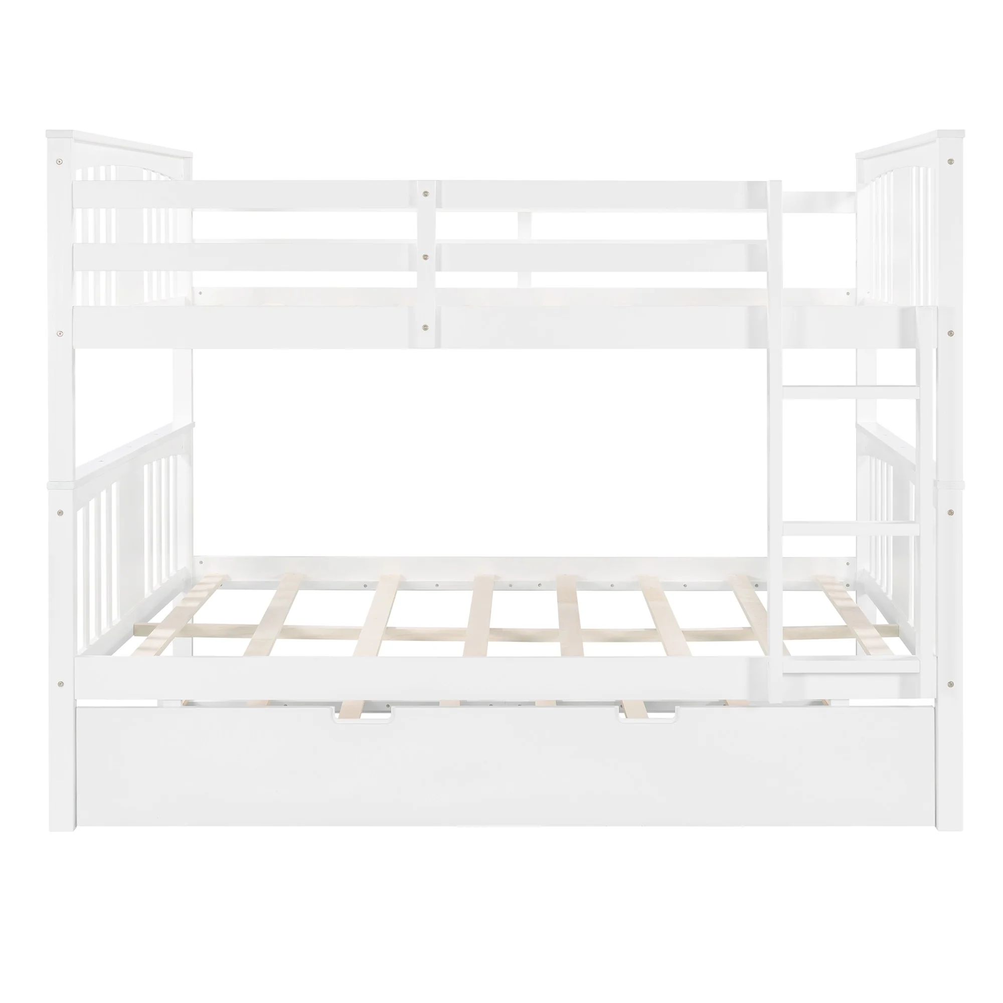 Brown Double Full Size Over Twin Trundle Bunk Bed By Homeroots - Image 22