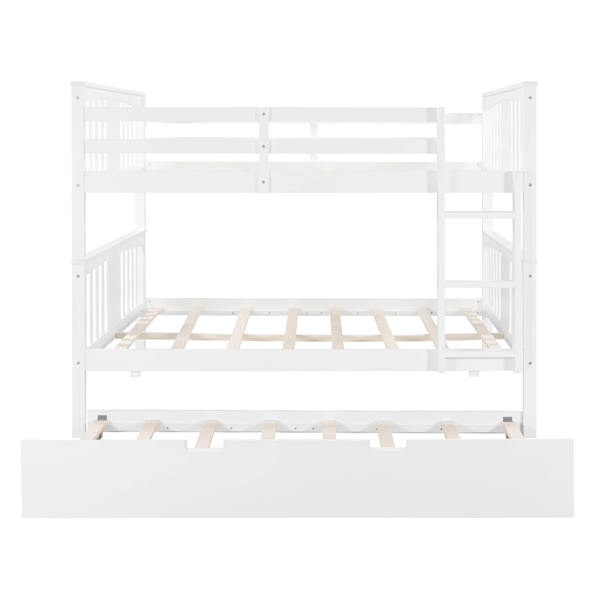 Brown Double Full Size Over Twin Trundle Bunk Bed By Homeroots - Image 23