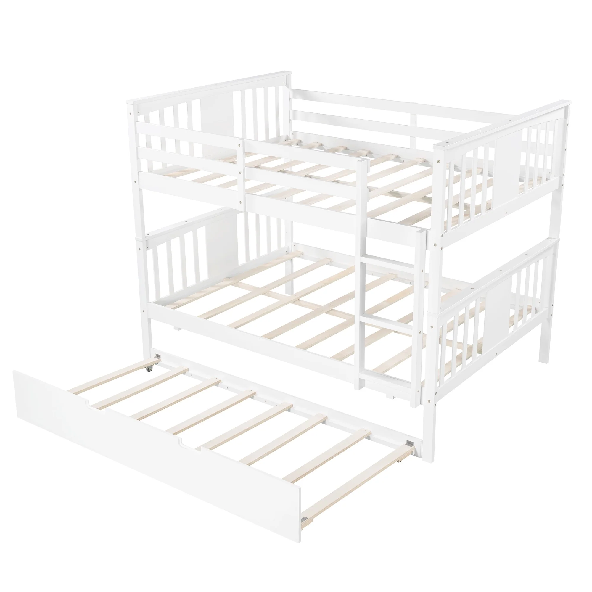 Brown Double Full Size Over Twin Trundle Bunk Bed By Homeroots - Image 24