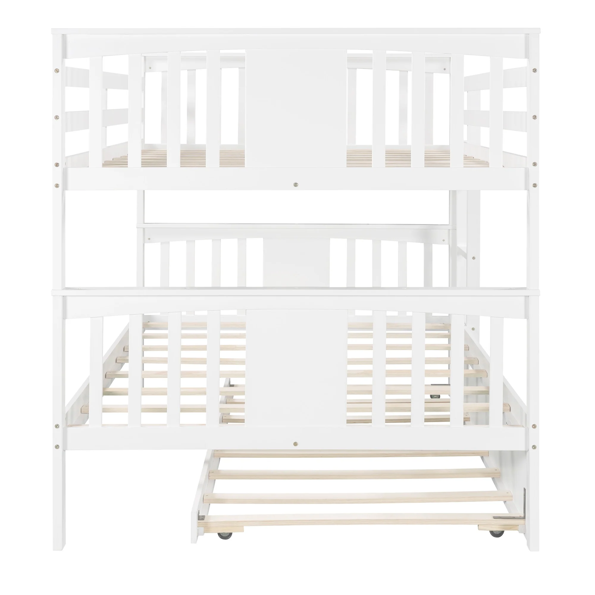 Brown Double Full Size Over Twin Trundle Bunk Bed By Homeroots - Image 27