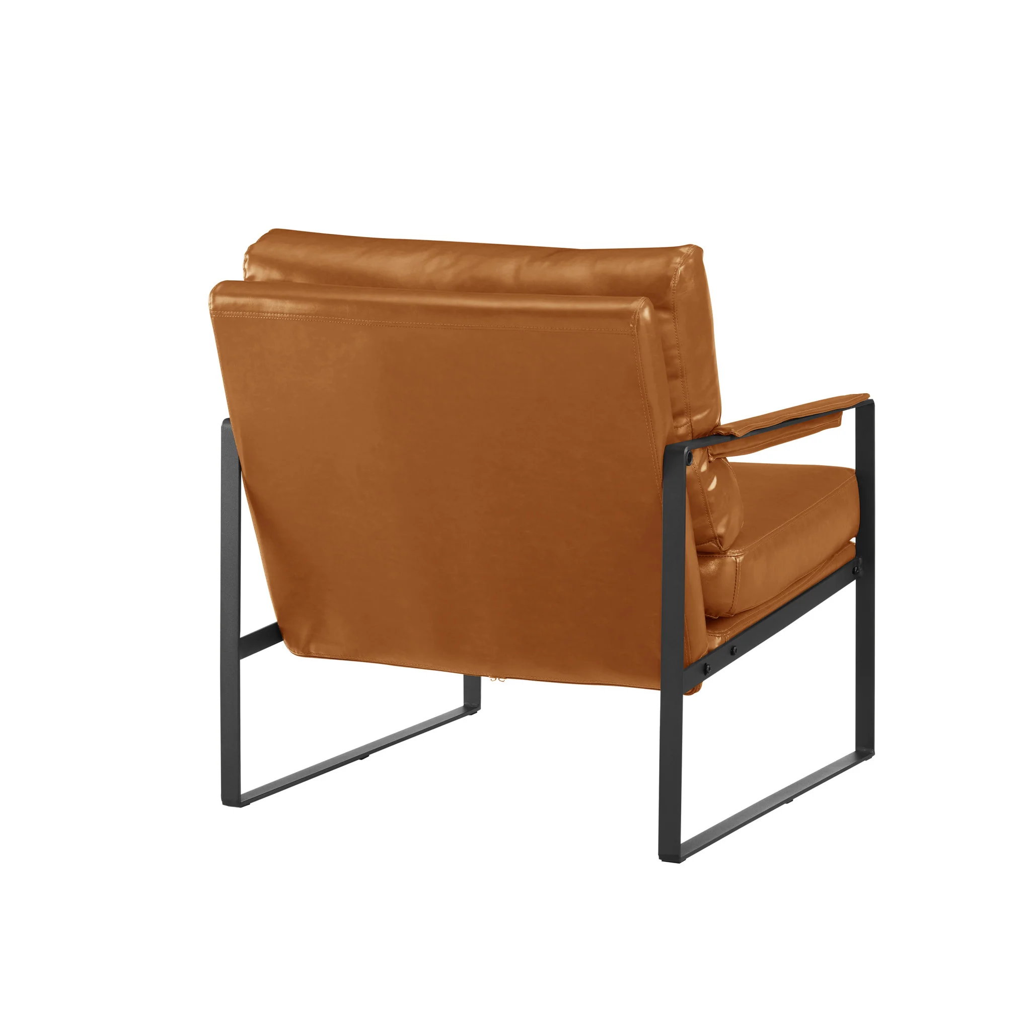 Brown Faux Leather And Black Arm Chair By Homeroots - Image 5