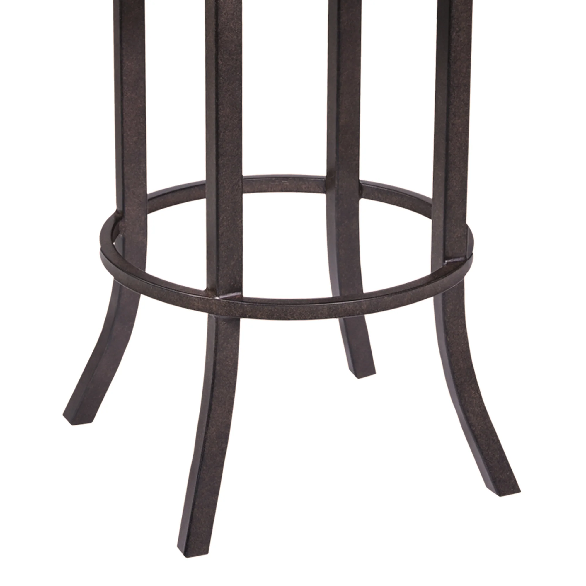 Brown Faux Leather And Iron Bar Height Bar Chair By Homeroots - Image 5