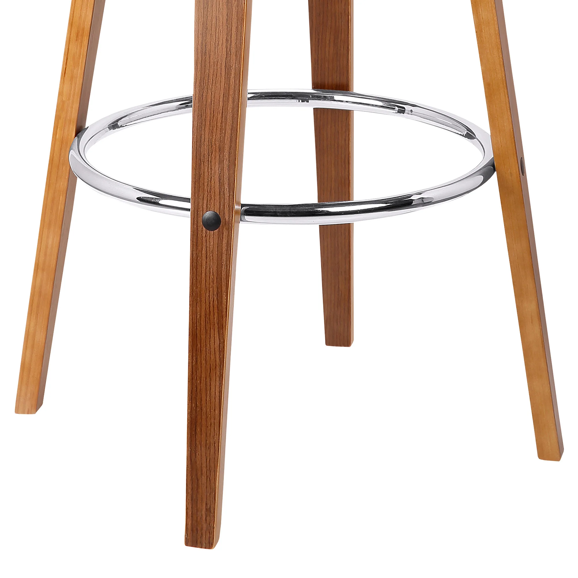 Brown Faux Leather And Iron Swivel Low Back Counter Height Bar Chair By Homeroots - Image 4