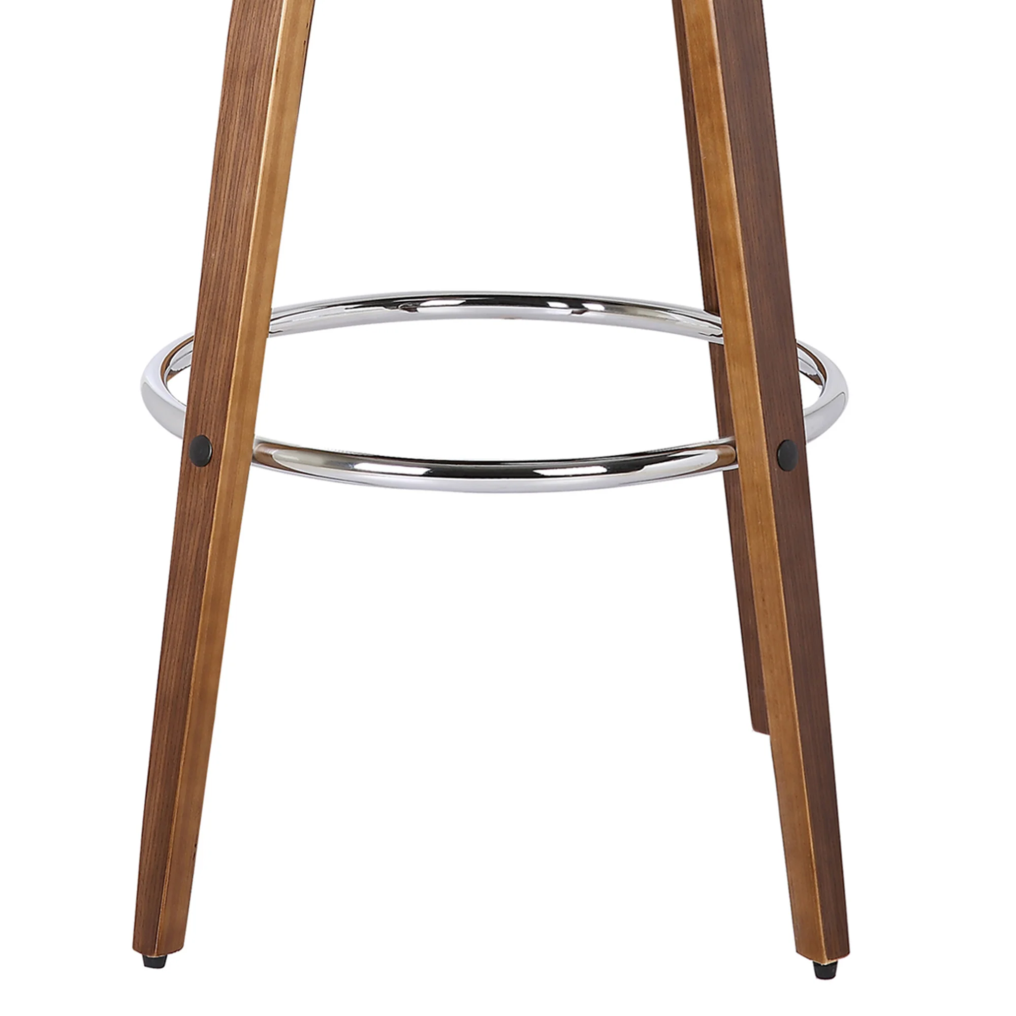 Brown Faux Leather And Solid Wood Swivel Low Back Counter Height Bar Chair By Homeroots - Image 6