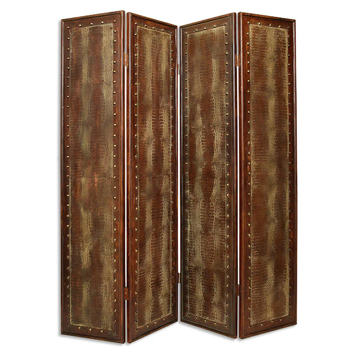 Brown Faux leather Screen By Homeroots - 274740 - Image 3